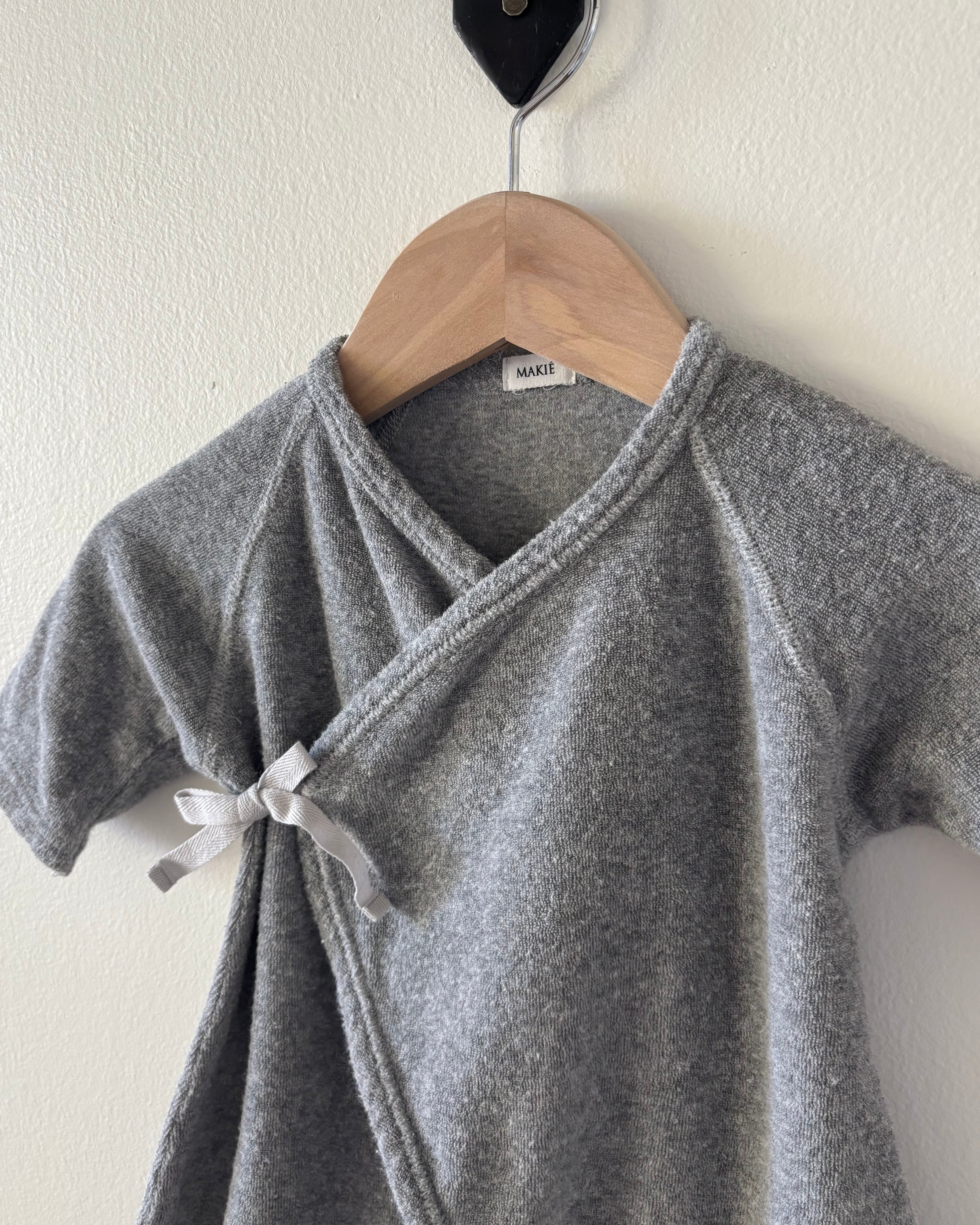 Makie - Grey Terry Onsie 3-6M