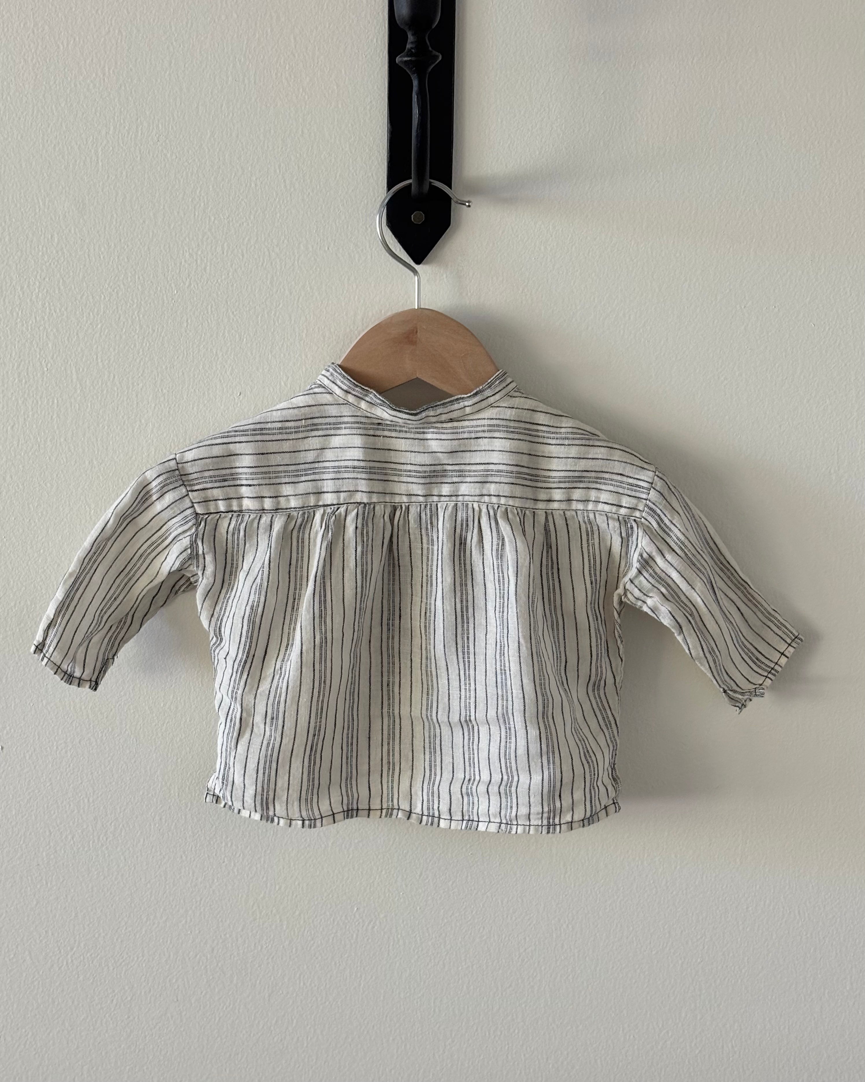 Caramel - Black Stripe Button Front Shirt 3M