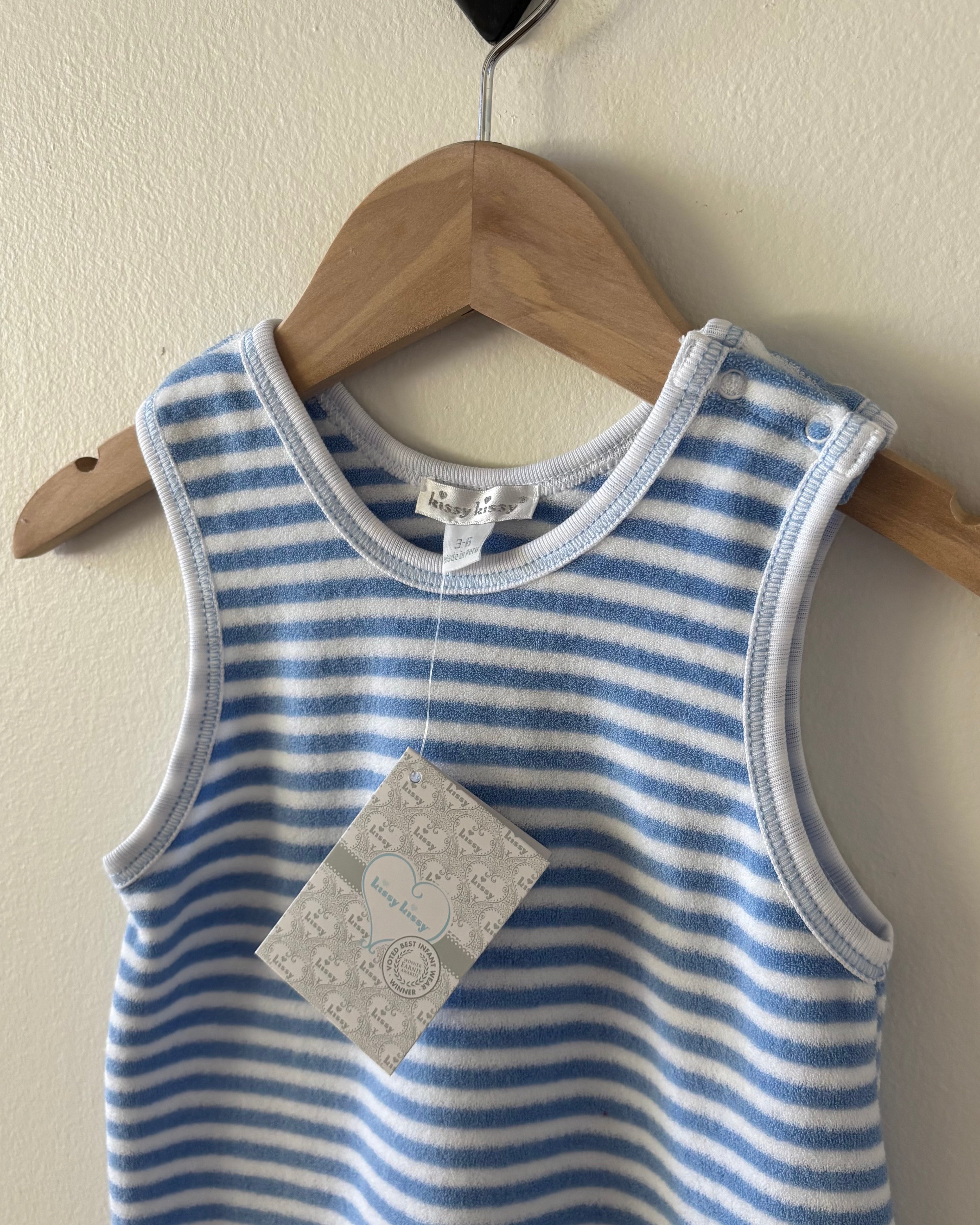 Kissy Kissy - NWT Blue Stripe Terry Onsie 3-6M