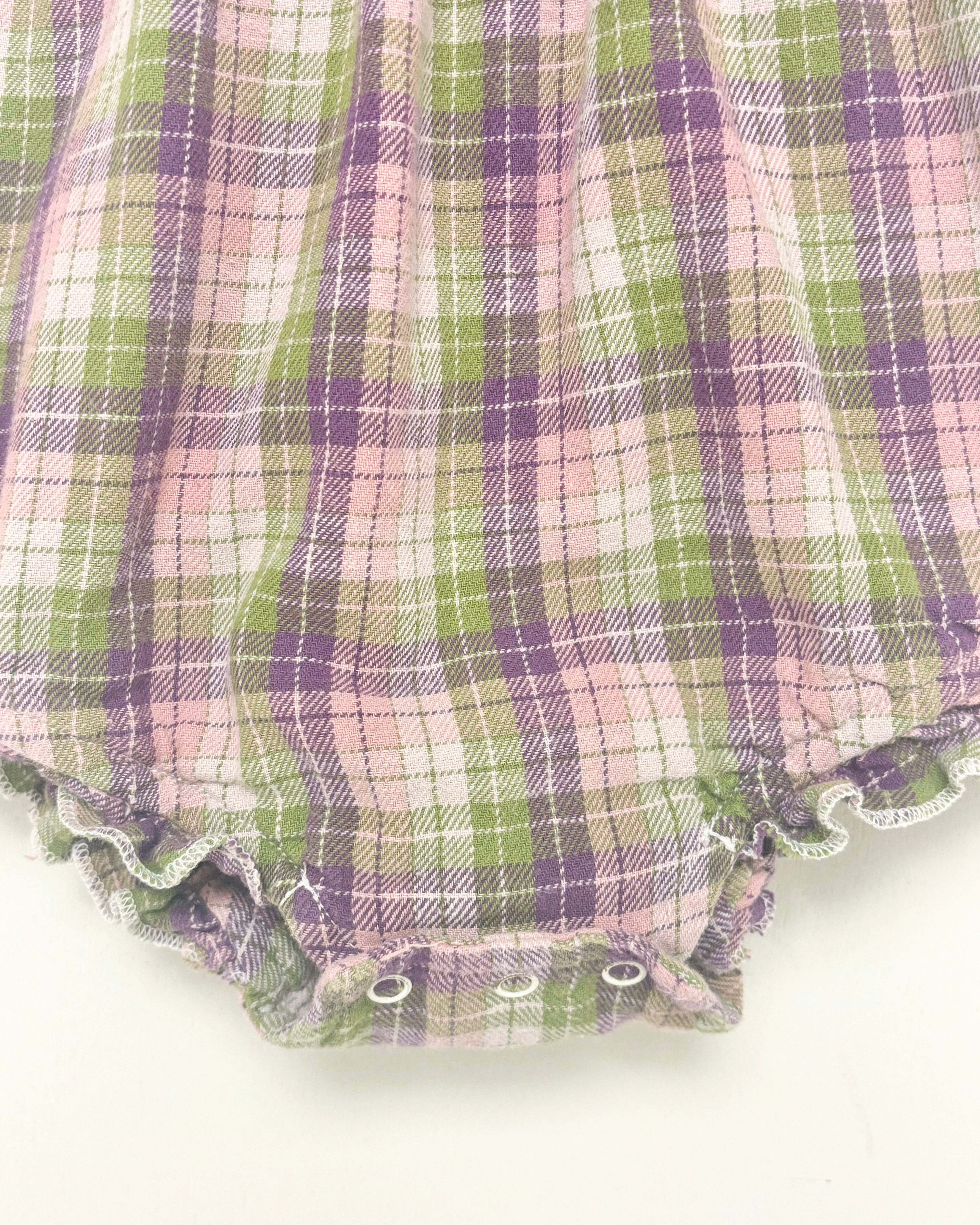 Maison Me - Plaid Bubble Romper 18-24M