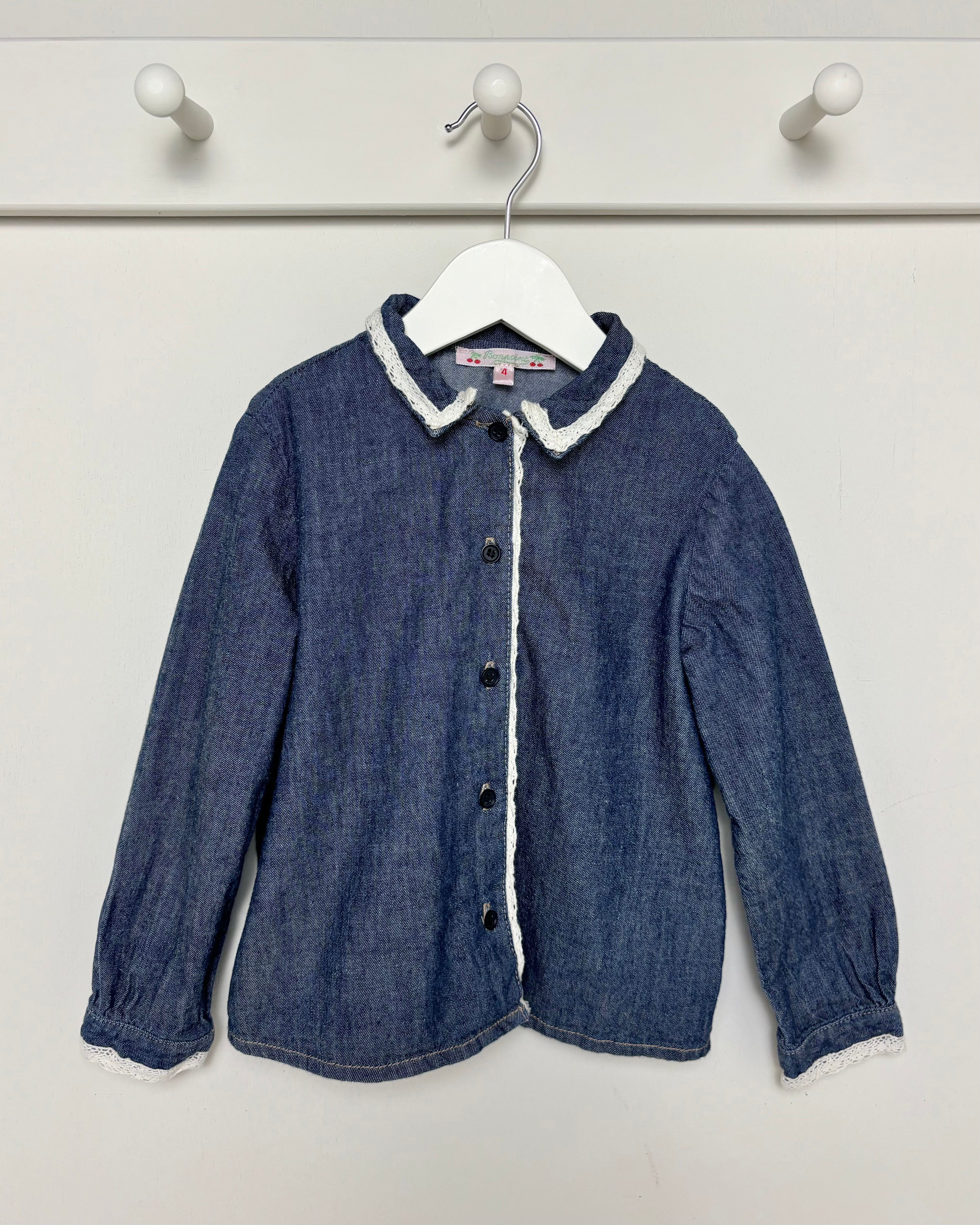 Bonpoint - Denim Lace Button Down 4Y