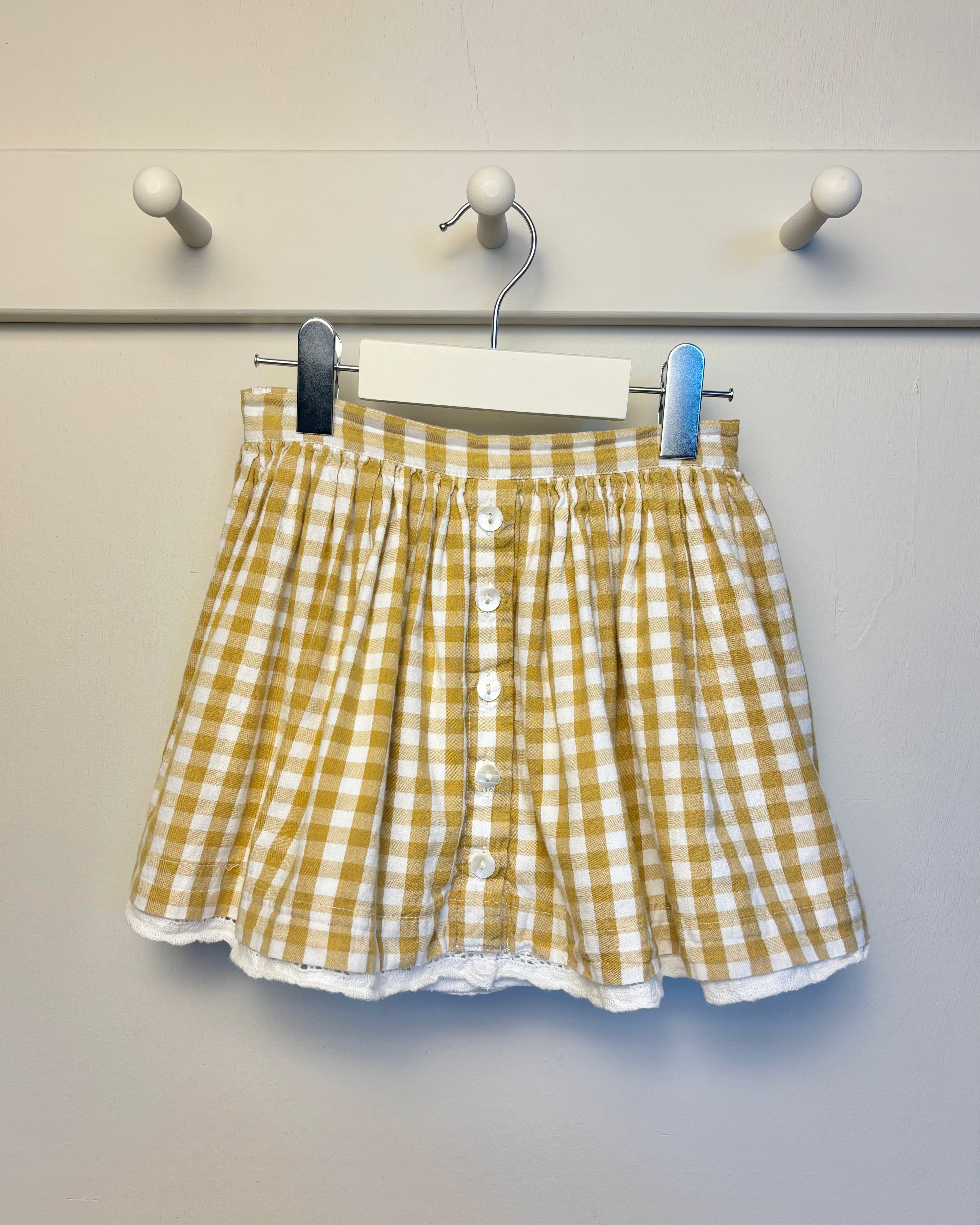 Little Cotton Clothes - Yellow Check Skirt 5-6Y