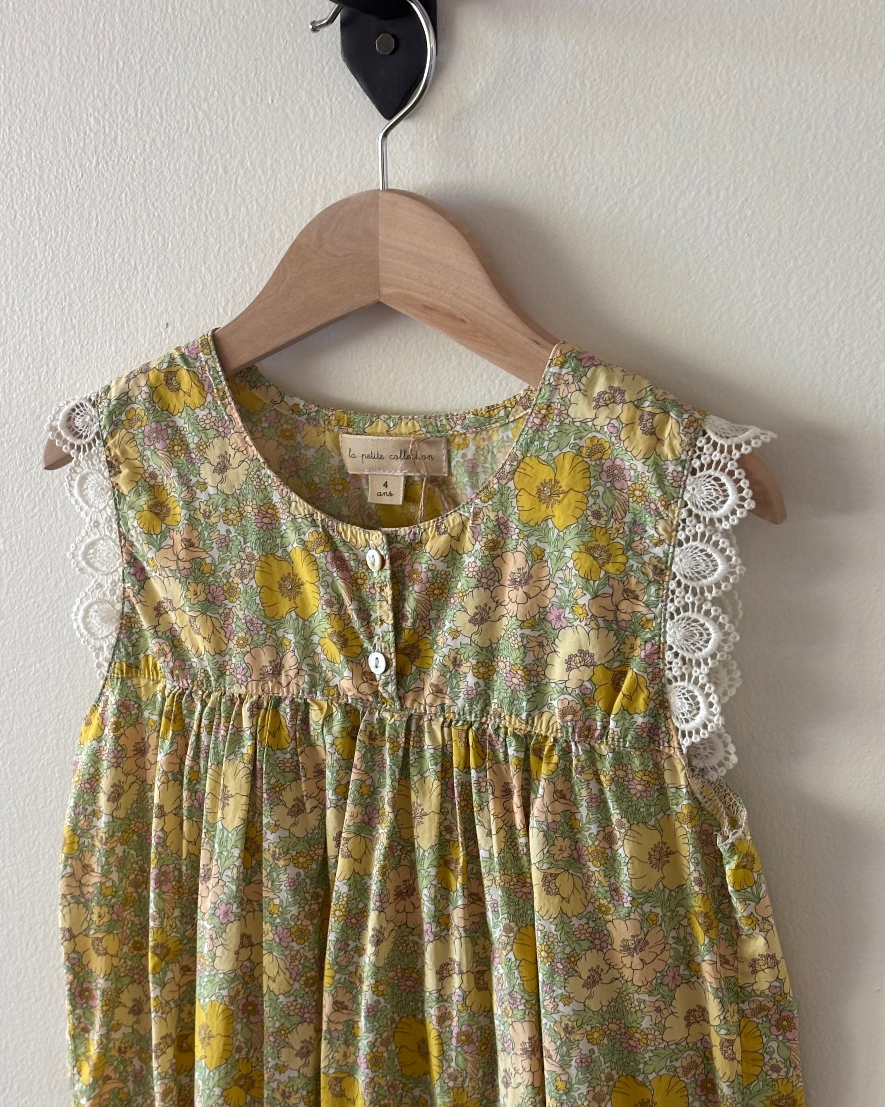 La Petite Collection - Yellow Floral Dress 4Y