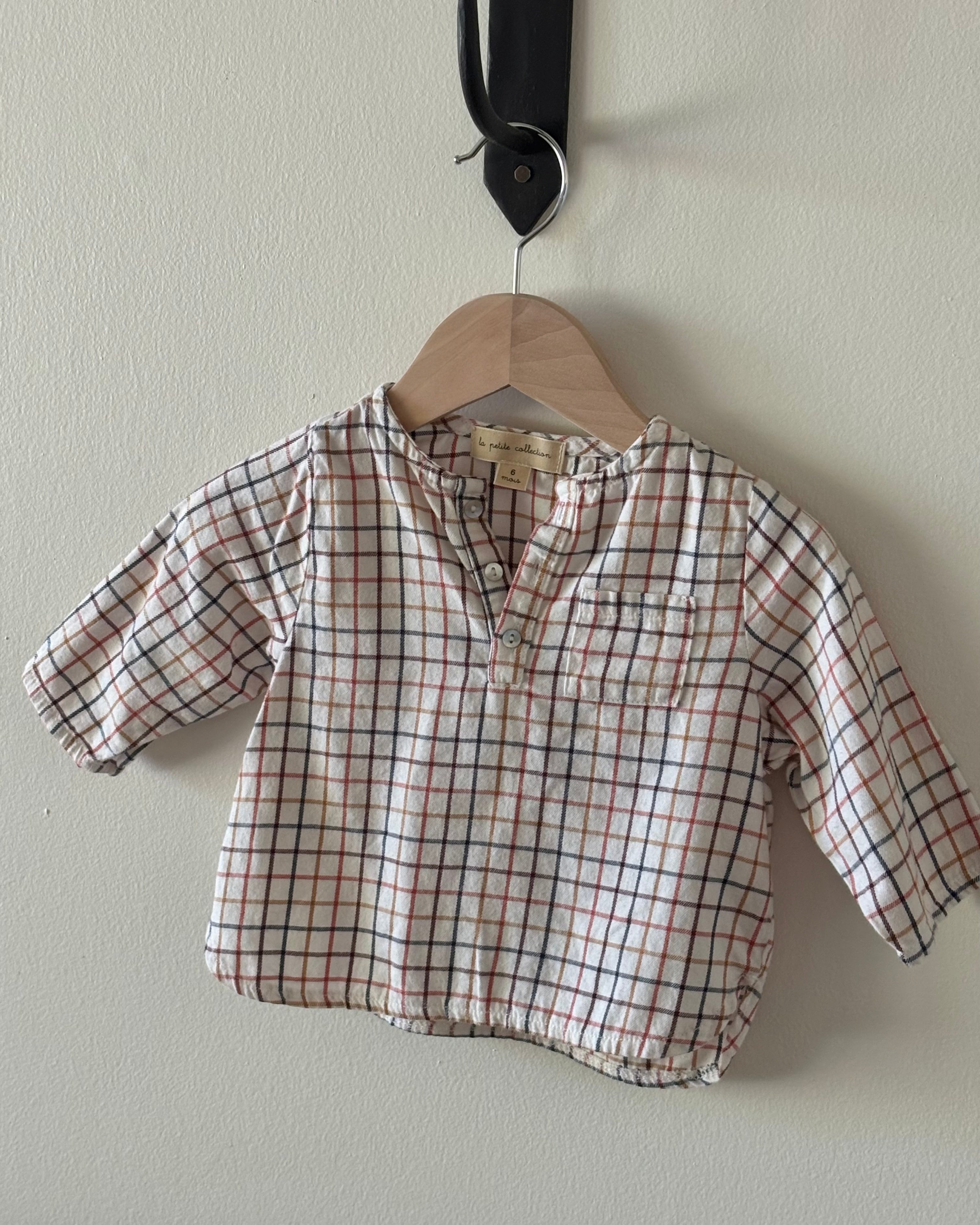 La Petite Collection - Multi Check Button Top 6mo