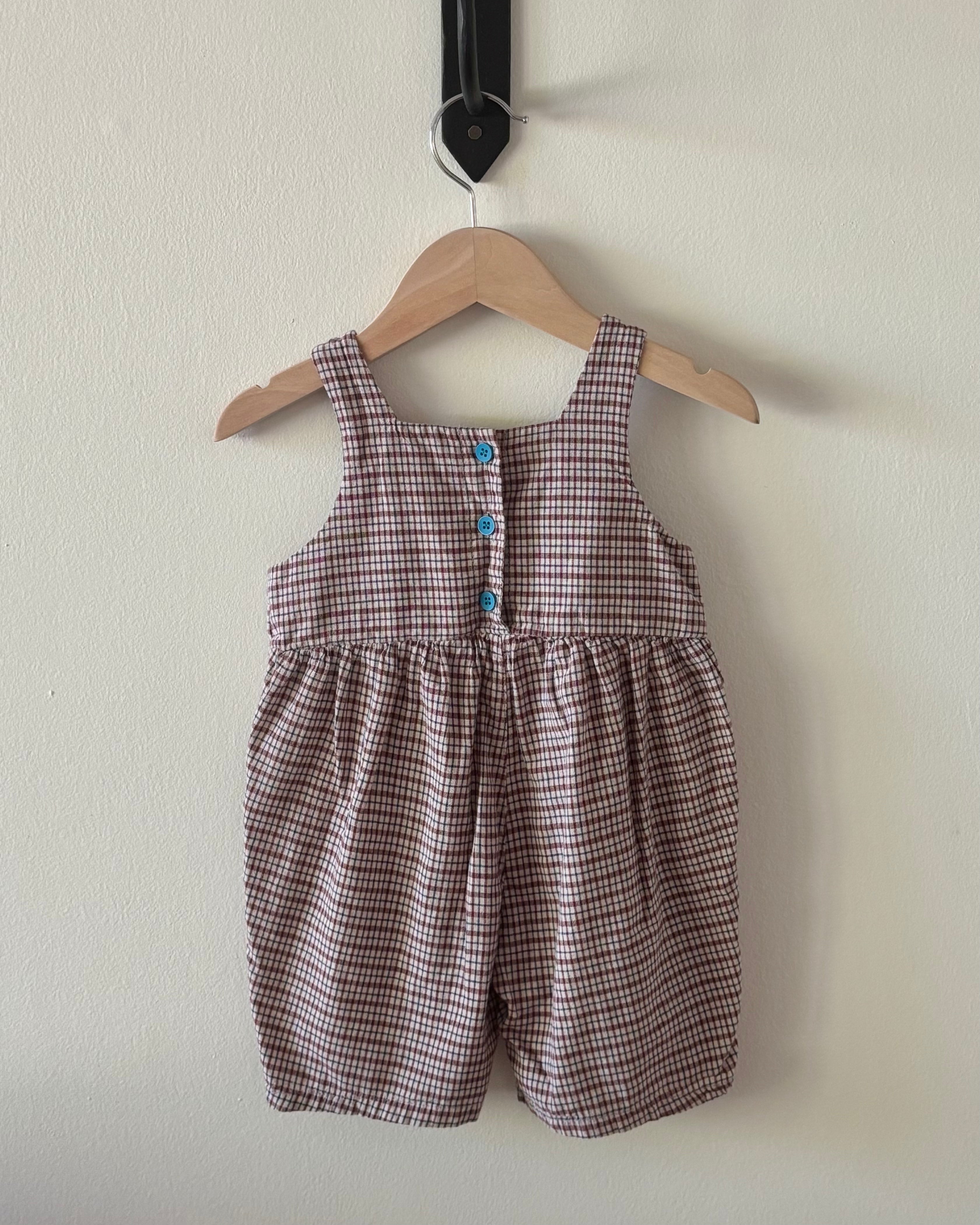 Vintage - Multi Check Romper 3-6mo