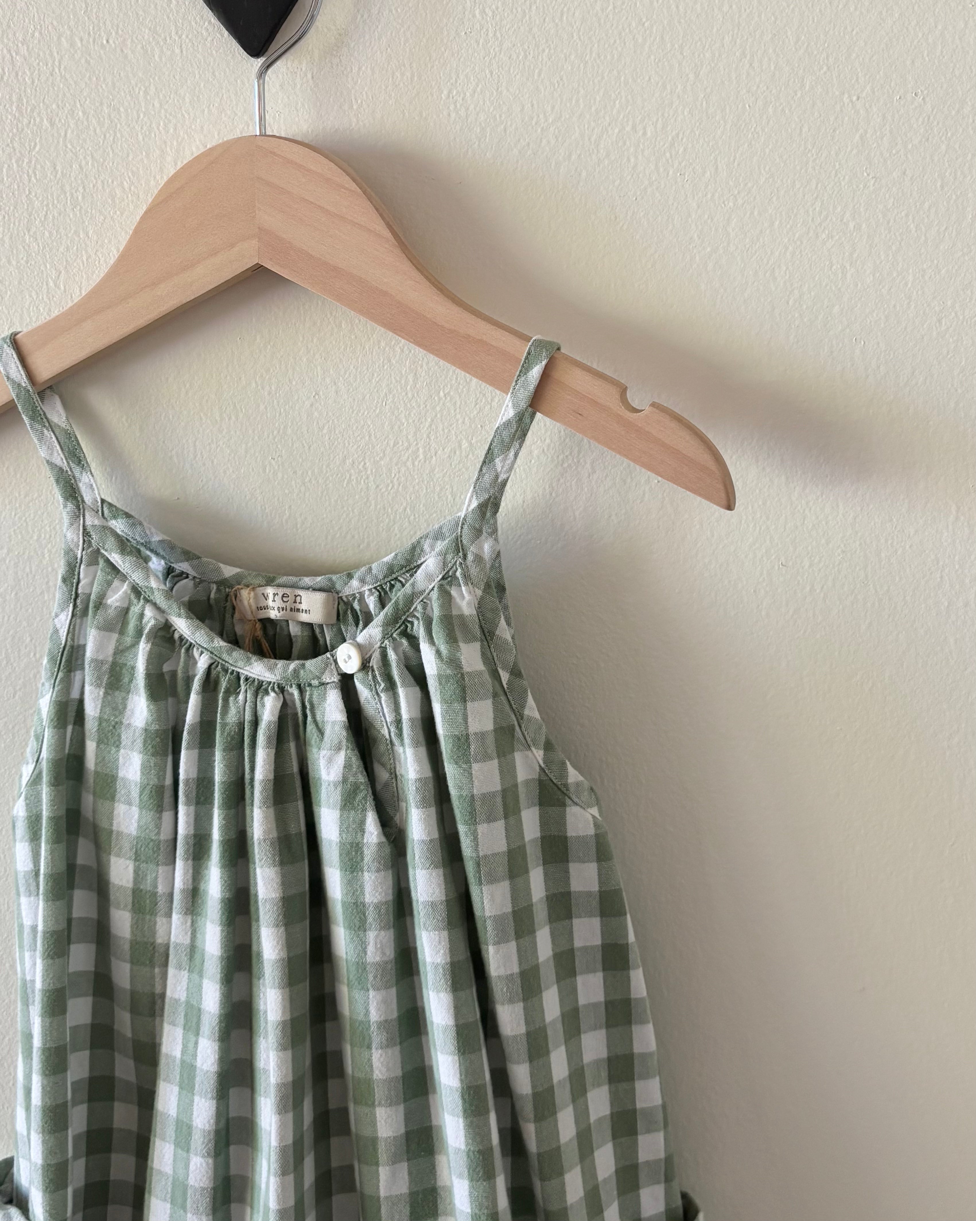 Wren - Green Gingham Dress 2-3Y