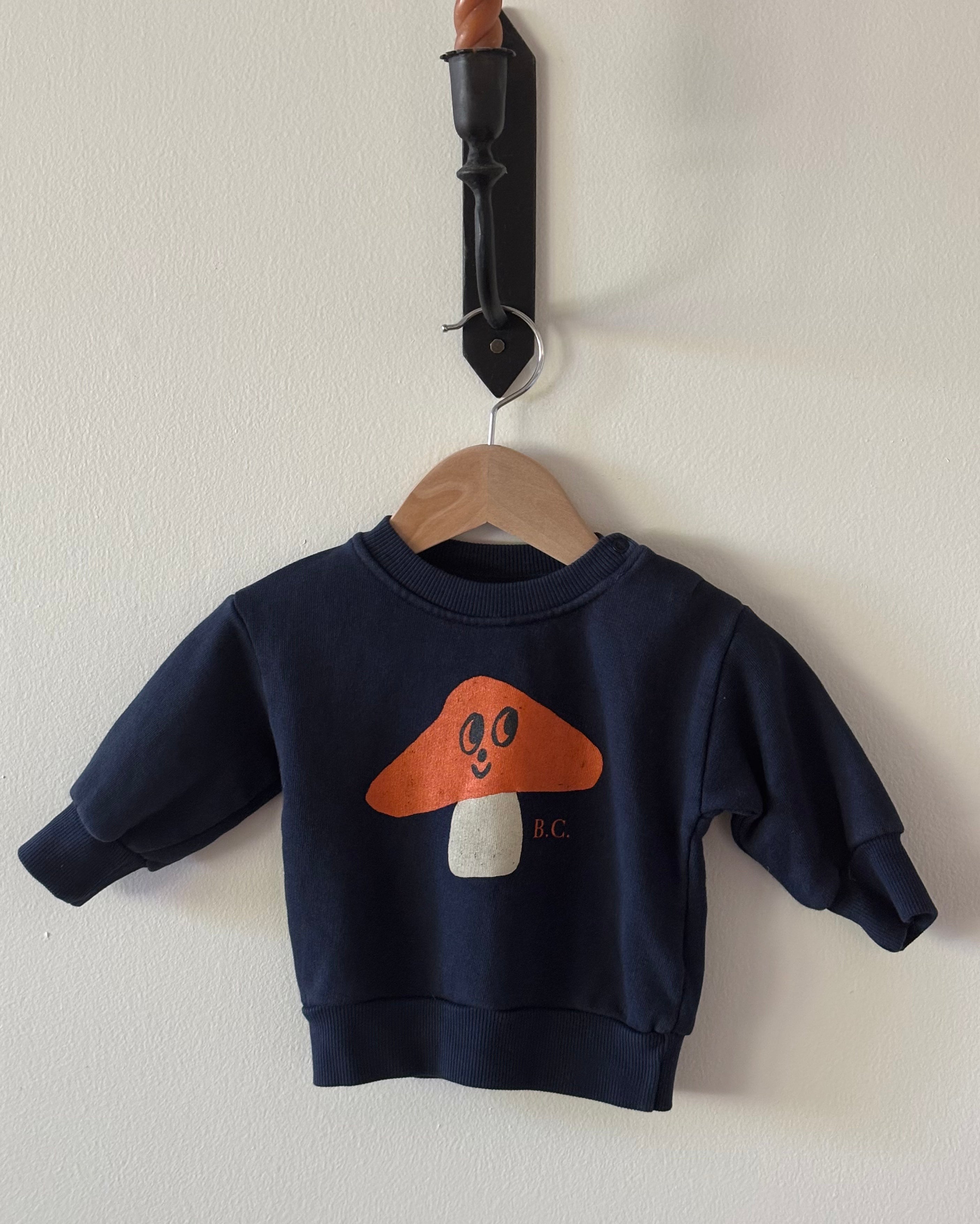 Bobo Choses - Navy Mushroom Sweatshirt 3-6mo