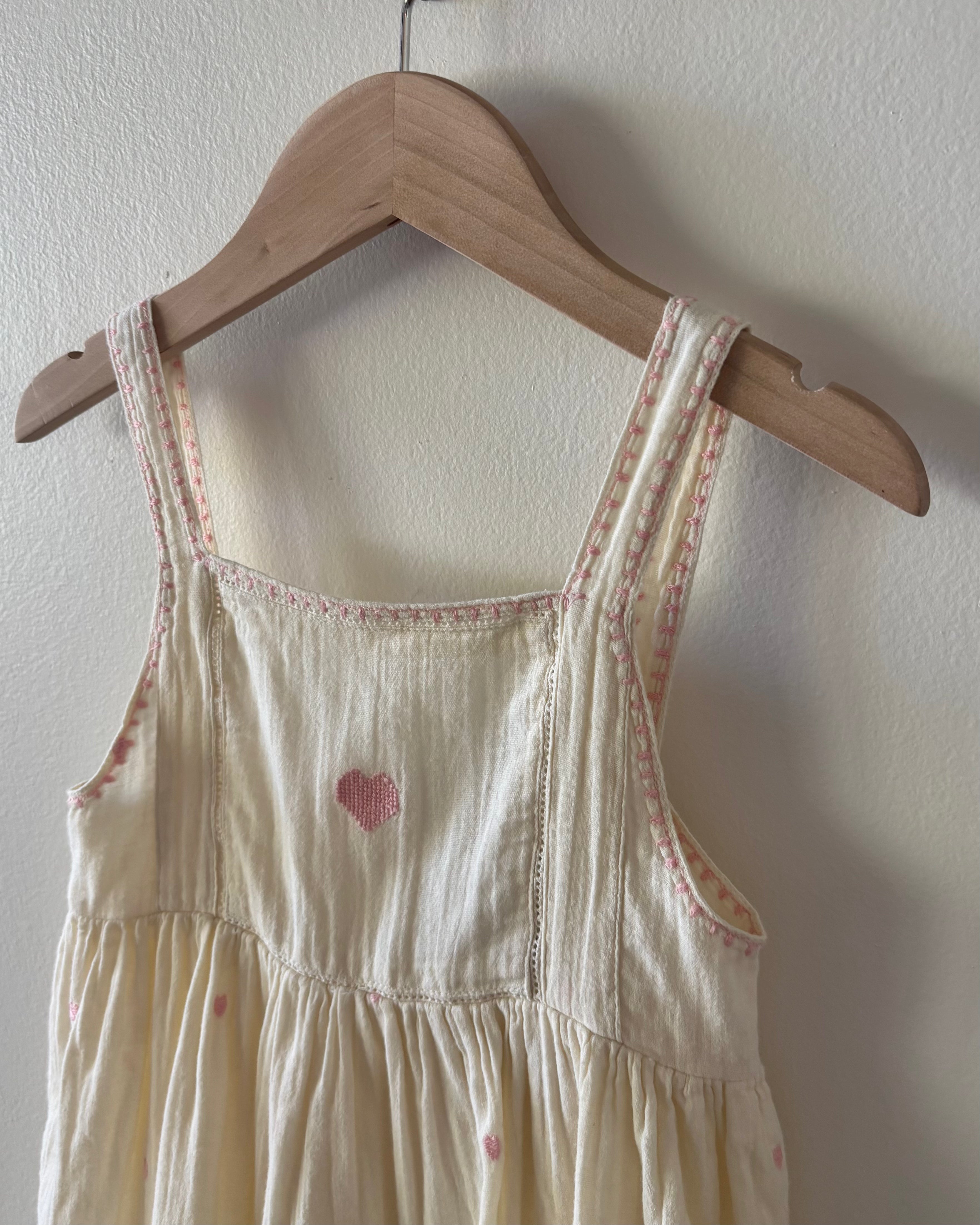 Emila & Ida - Ivory Heart Embroidery Dress 4Y