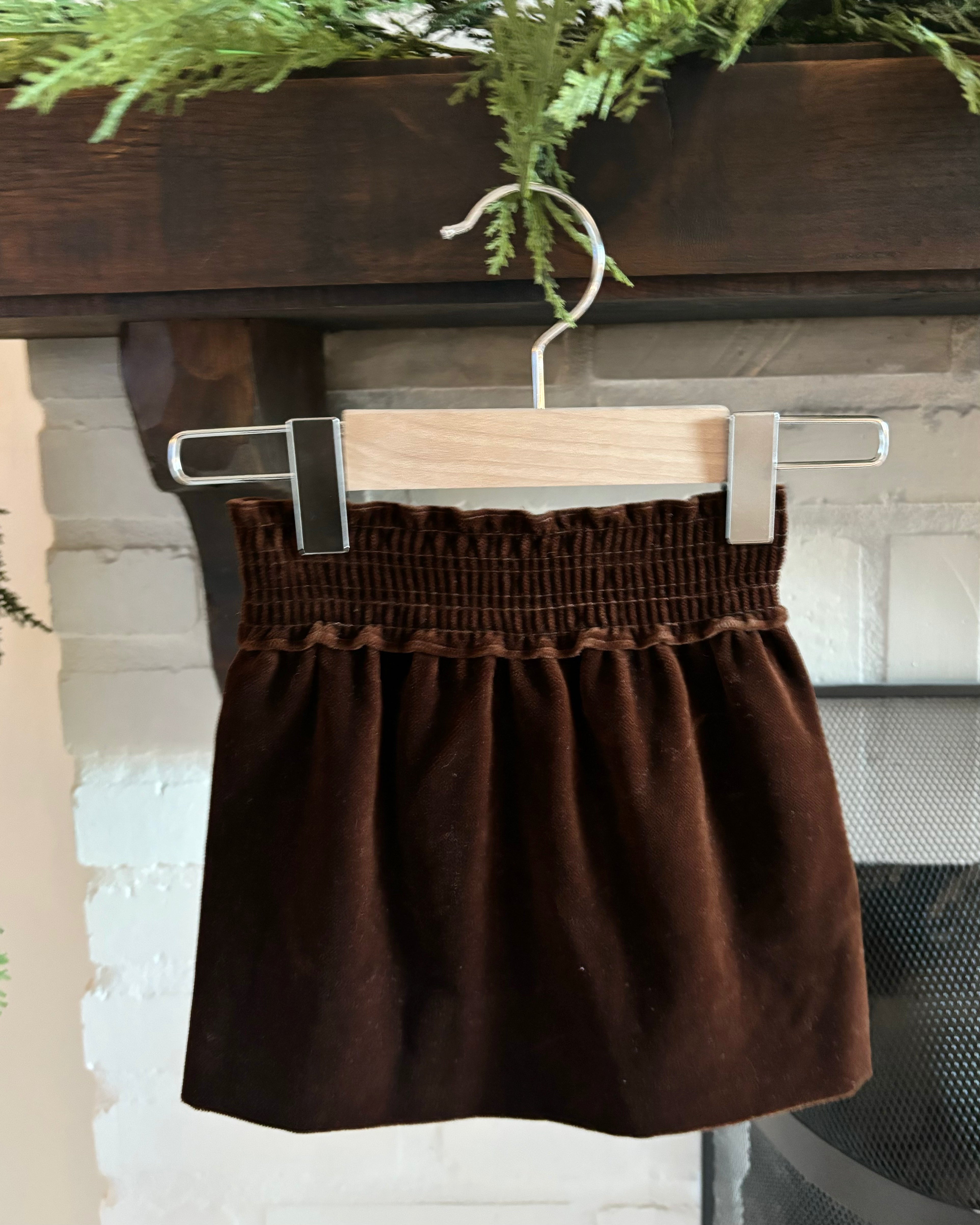 Vintage - Brown Velvet Skirt 18-24M