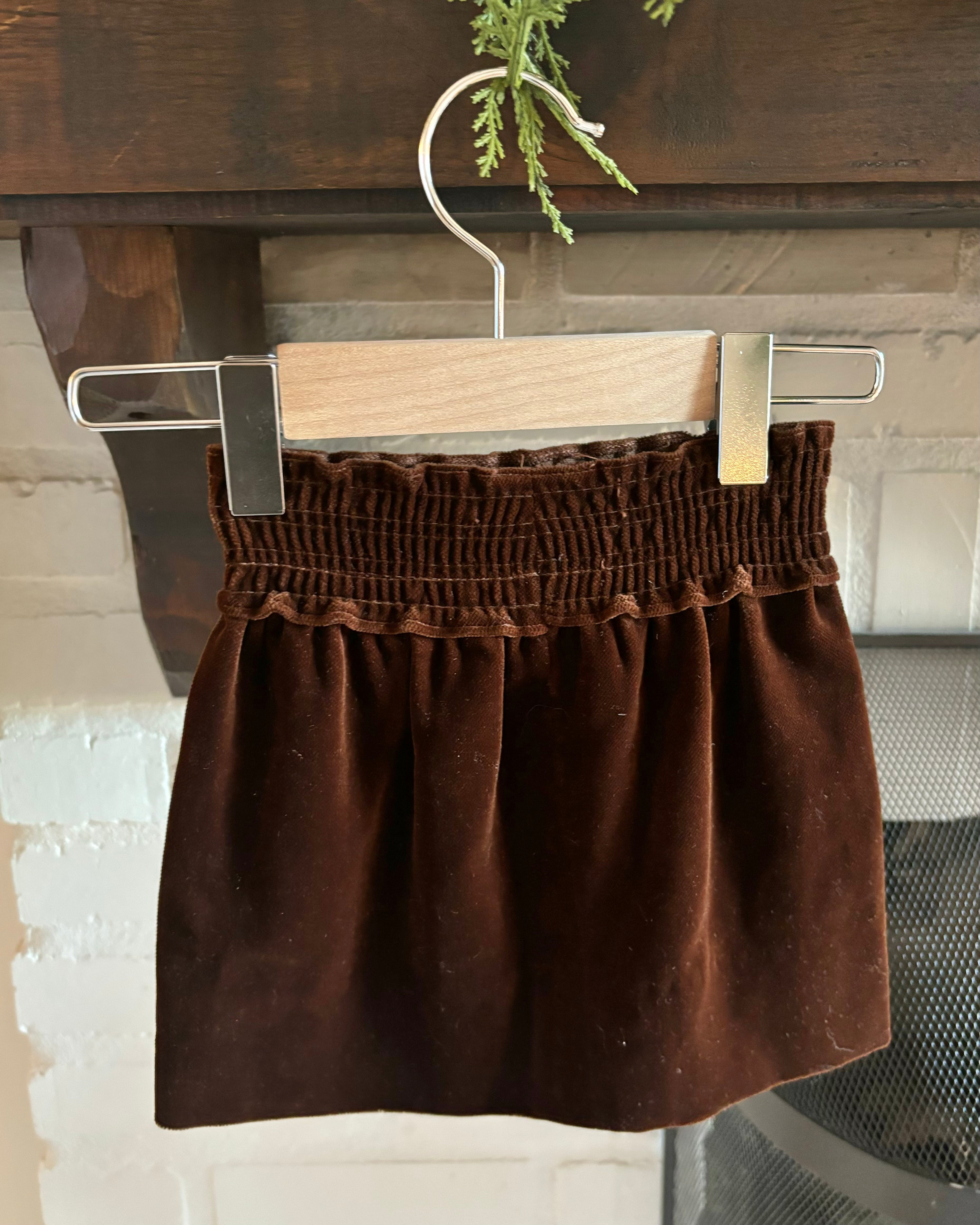 Vintage - Brown Velvet Skirt 18-24M