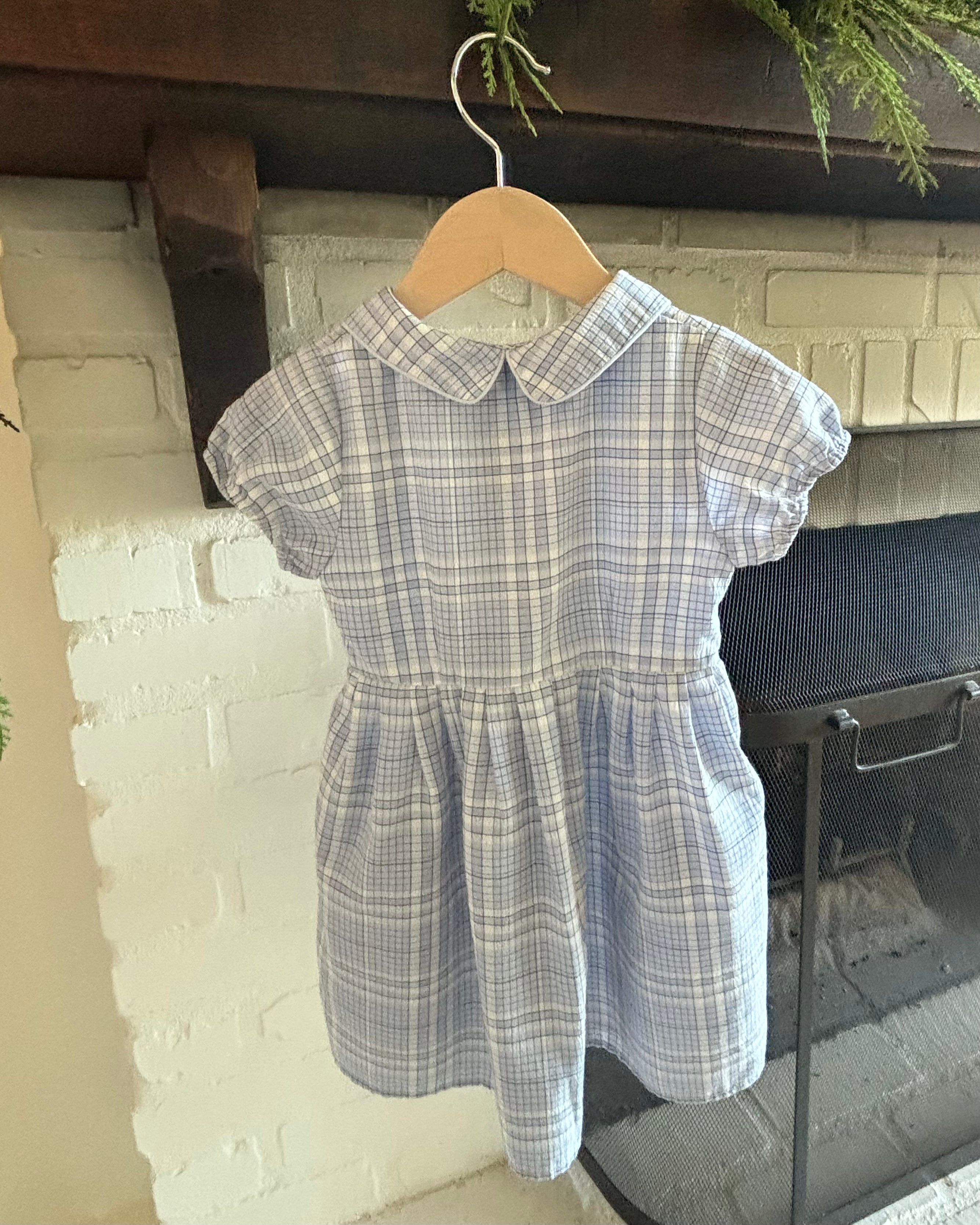 Maison Me - Blue Plaid Dress 3-4Y