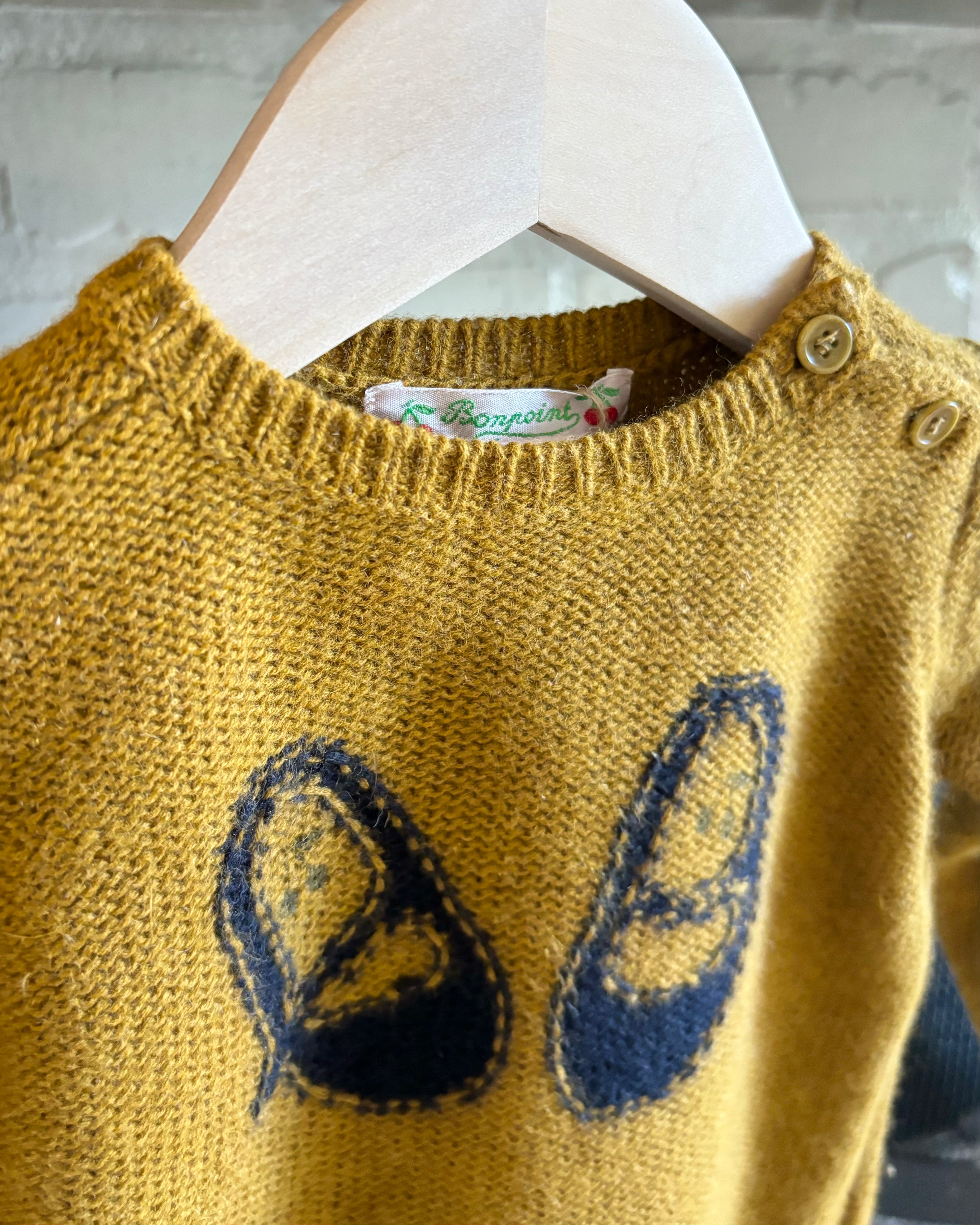 Bonpoint - Marigold Shoe Embroidered Sweater 6-12M