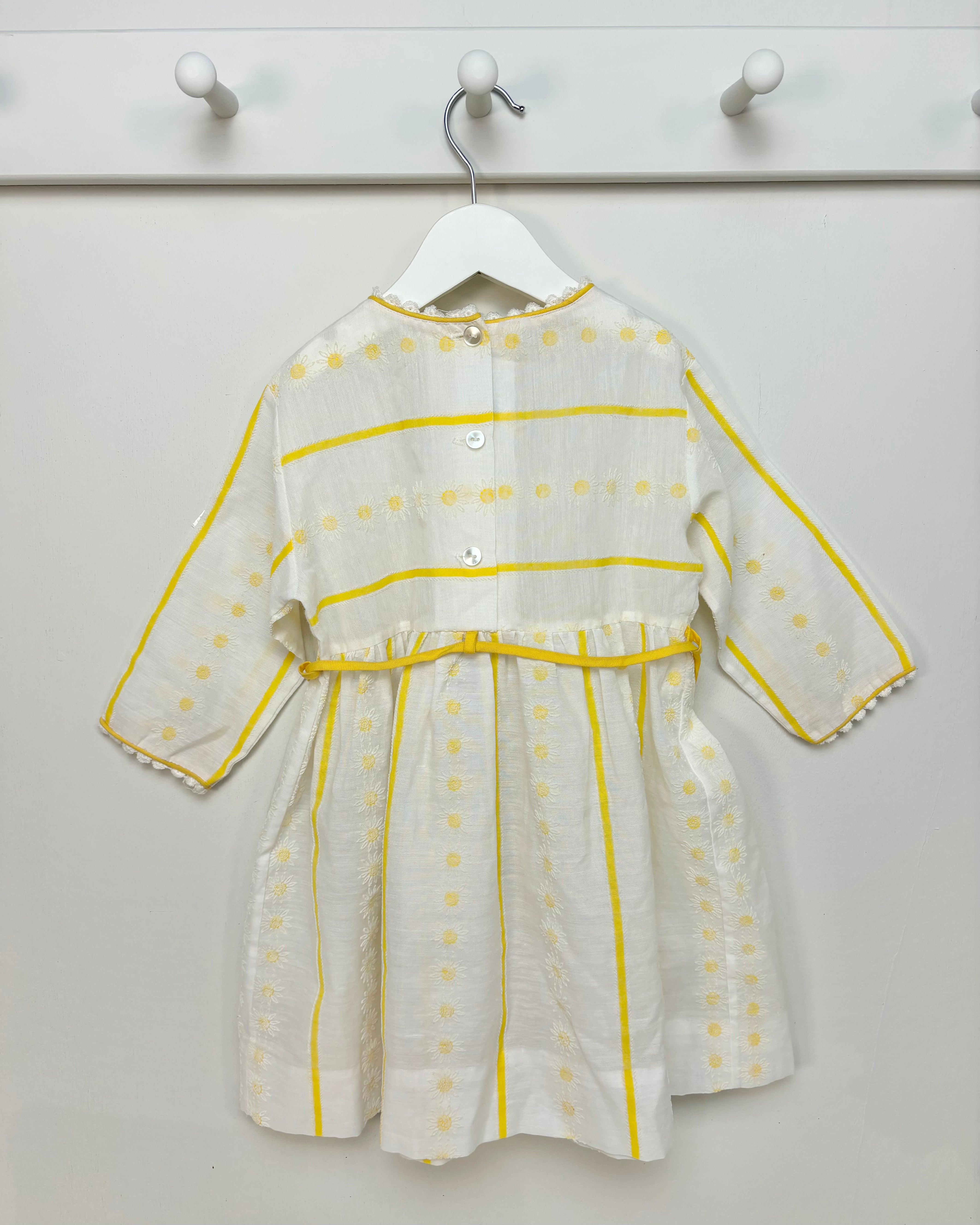 Vintage - 1990's Daisy Embroidered Dress 5-6Y