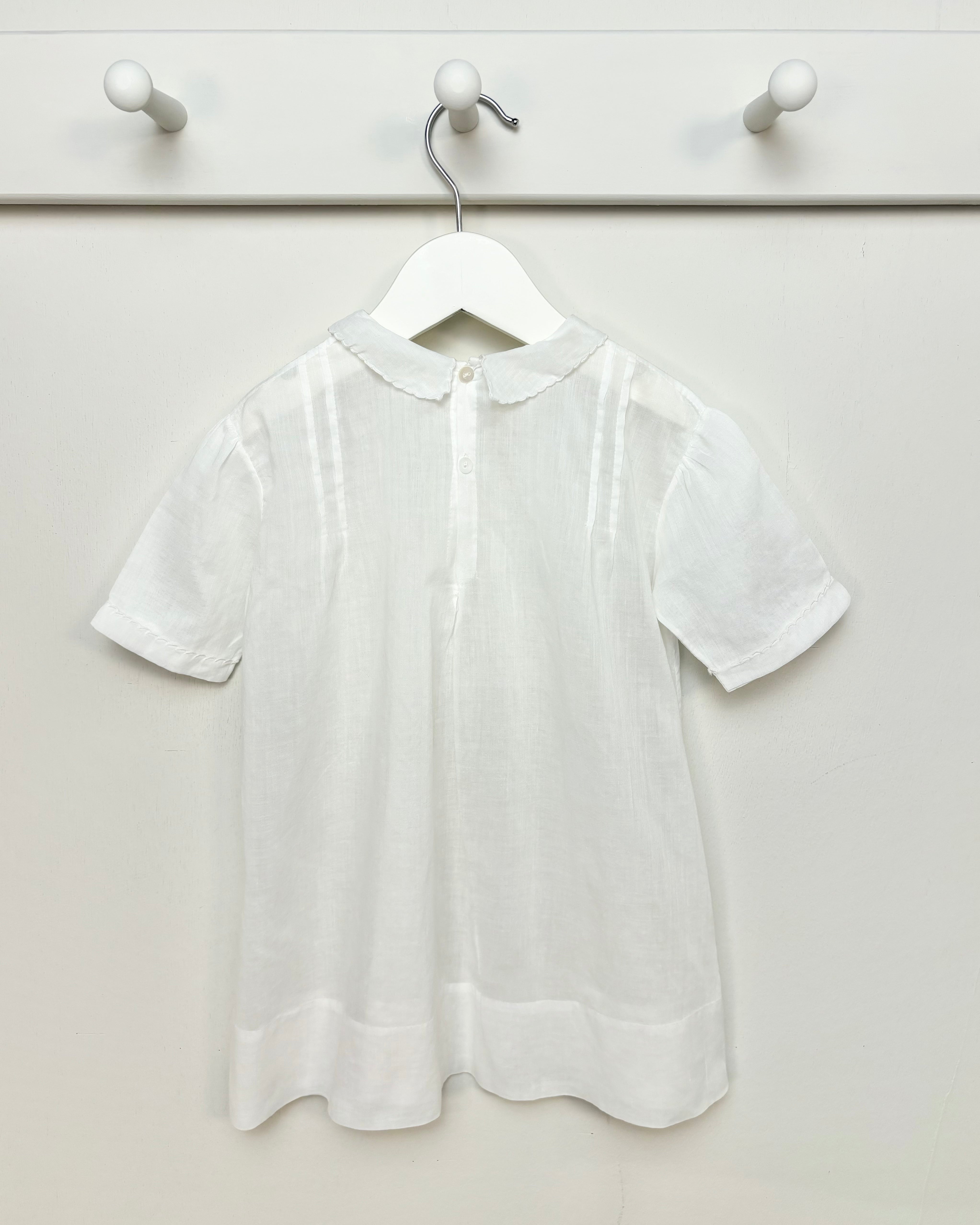 Vintage - 1950's White Embroidered Dress 18-24M