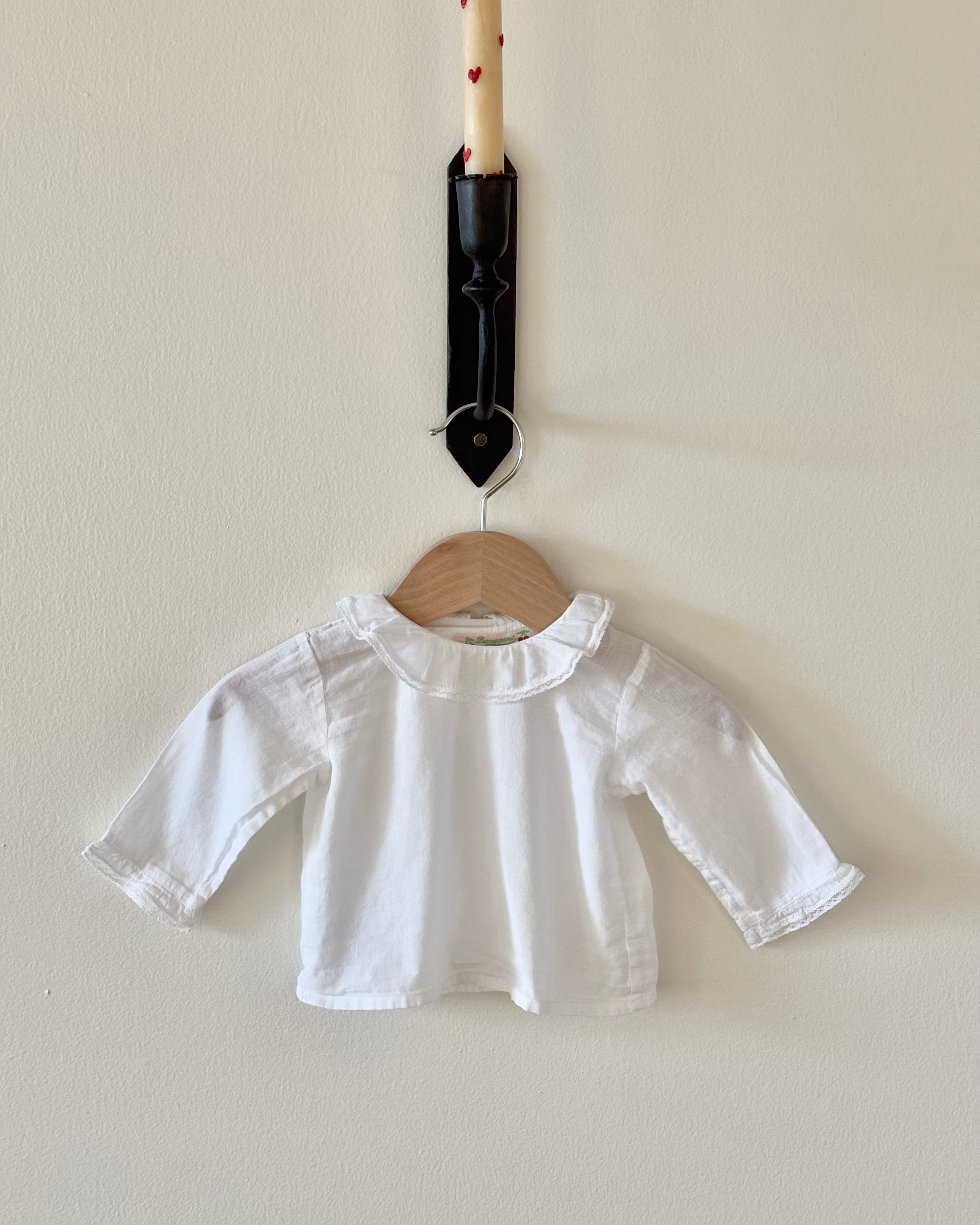 Bonpoint - White Lace Blouse Ruffle Collar 3M