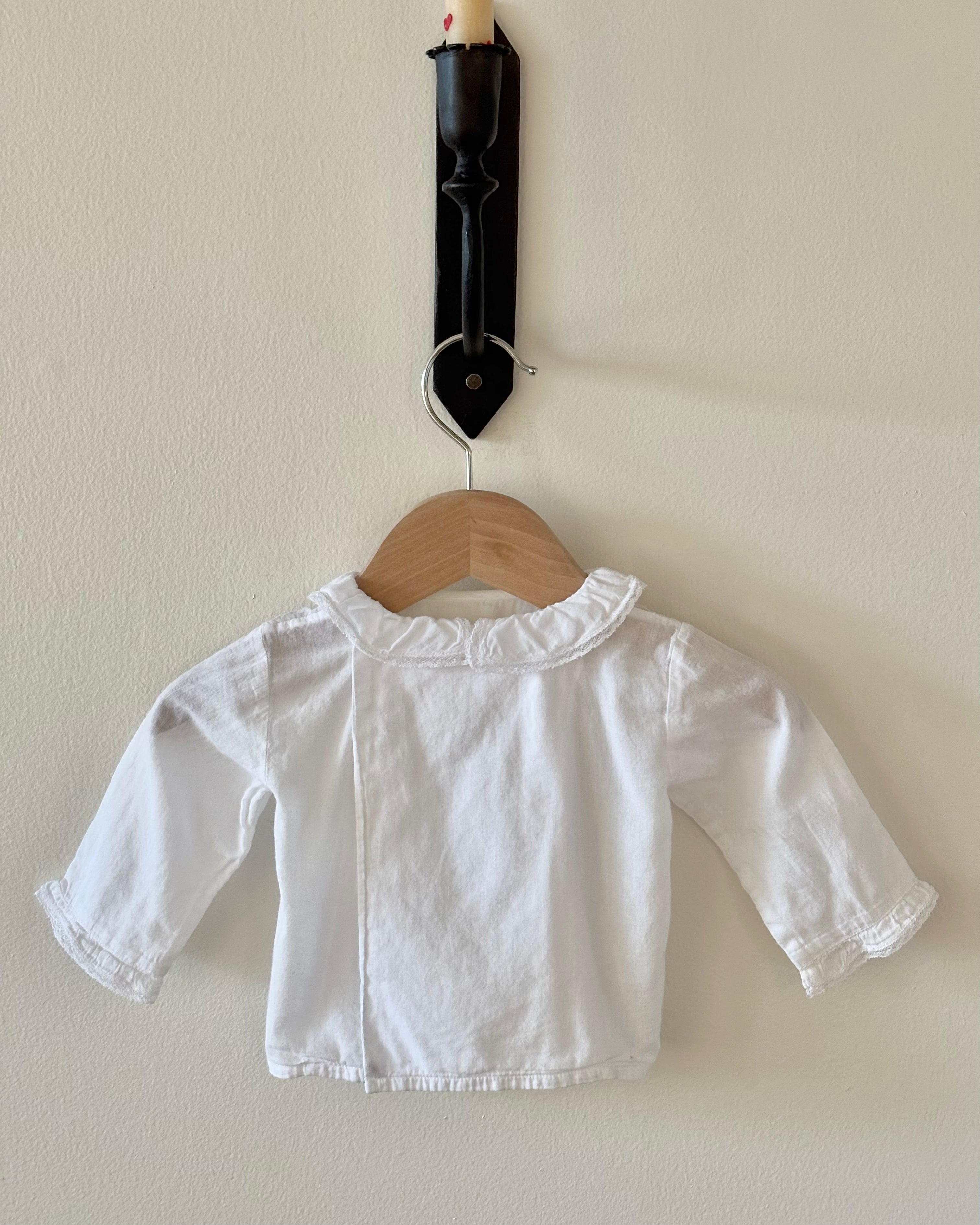 Bonpoint - White Lace Blouse Ruffle Collar 3M