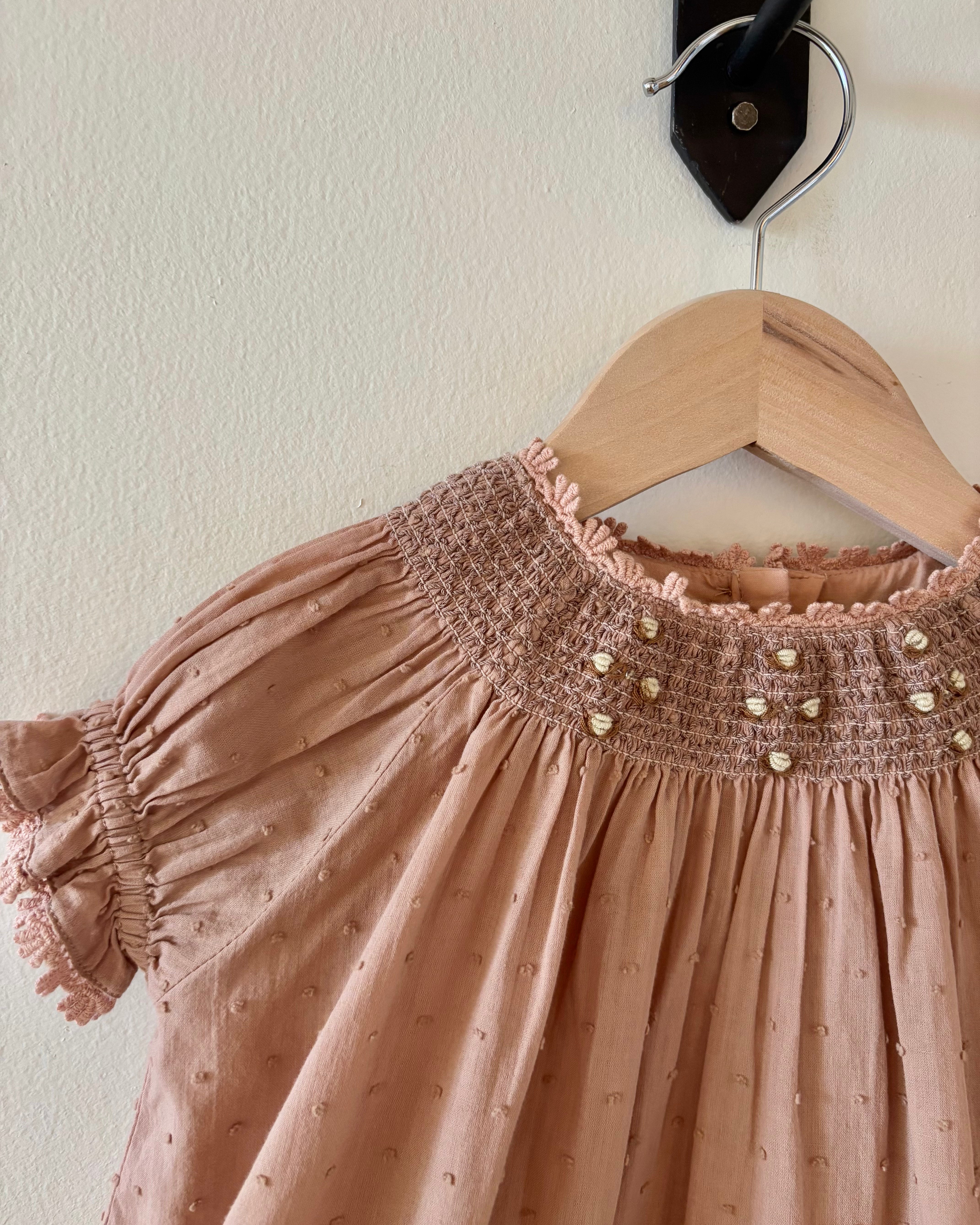 Noralee - Pink Swiss Dot Dress 12M