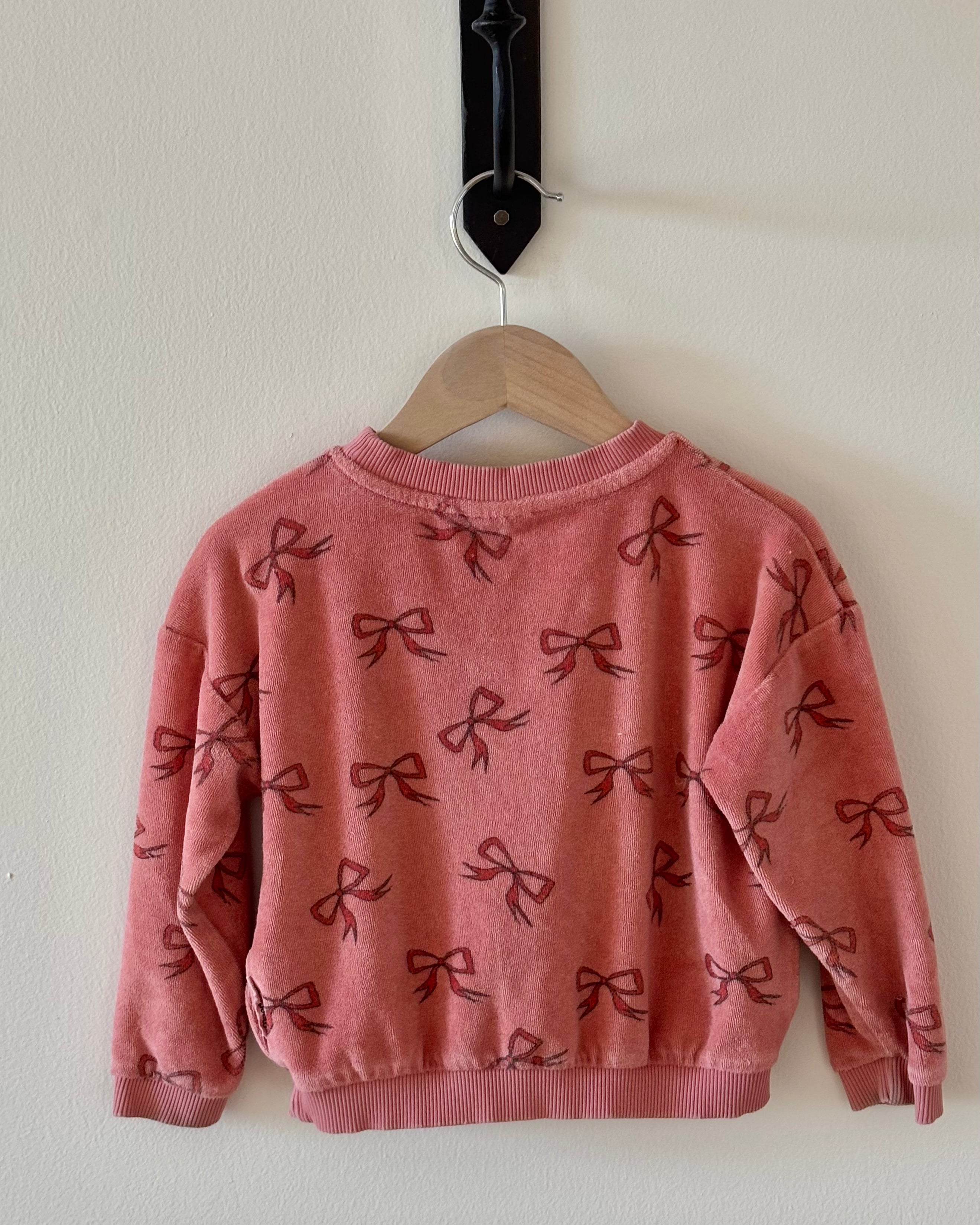 Maed For Mini - Pink Terry Bow Sweatershirt 2Y