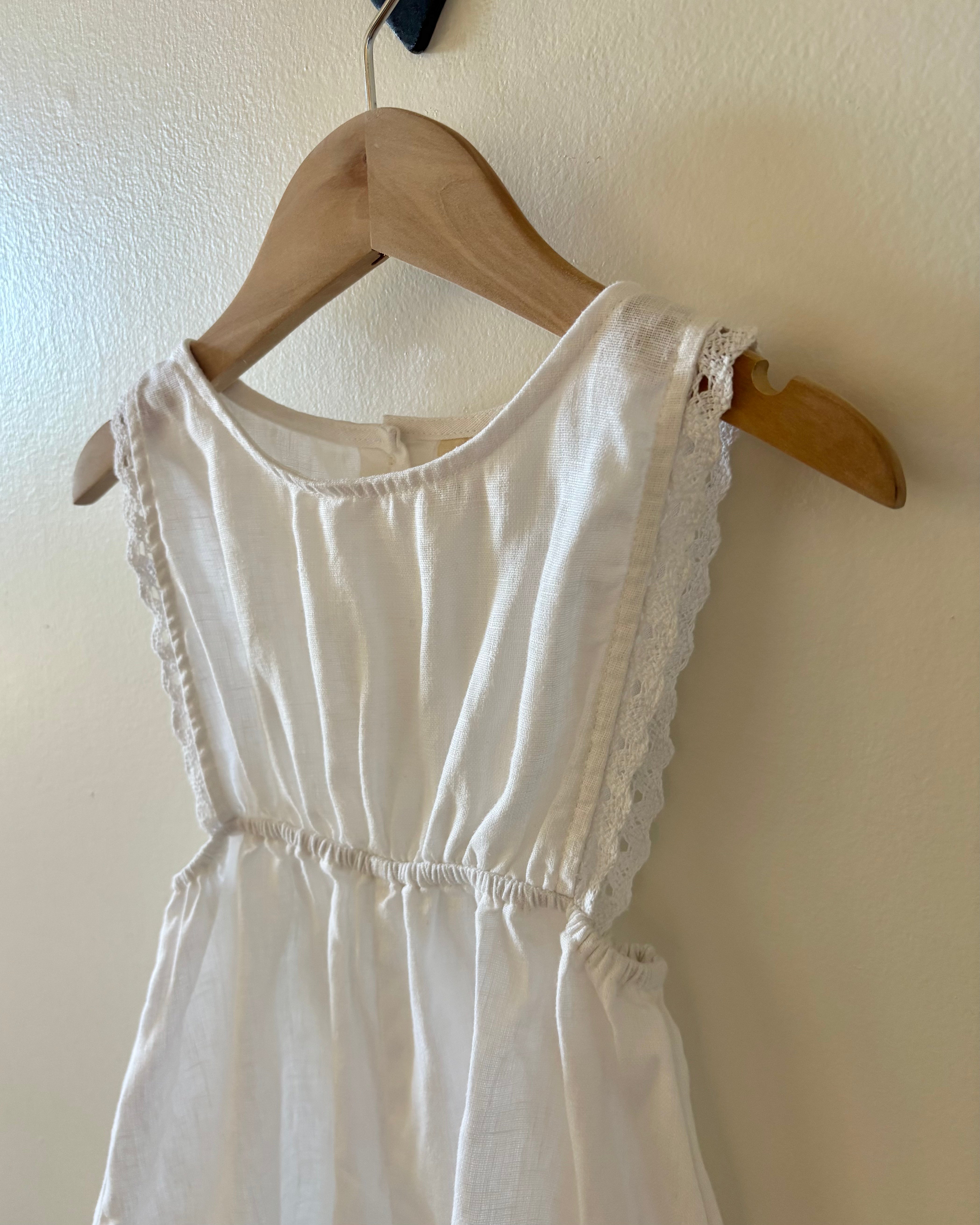 Marlowe & Mae - White Linen Romper 3Y