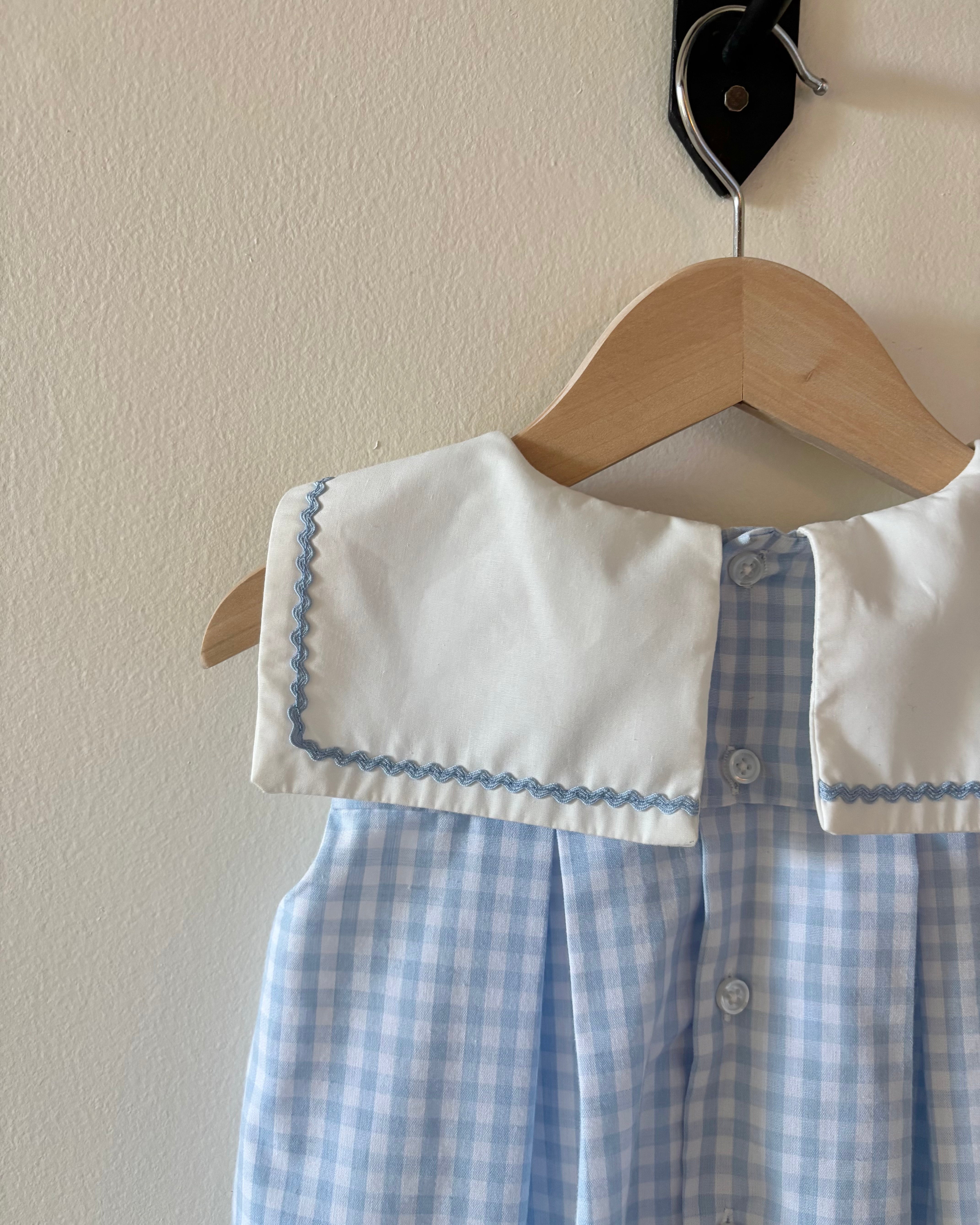 Edgehill Collection - Blue Gingham Sailor Dress 4Y
