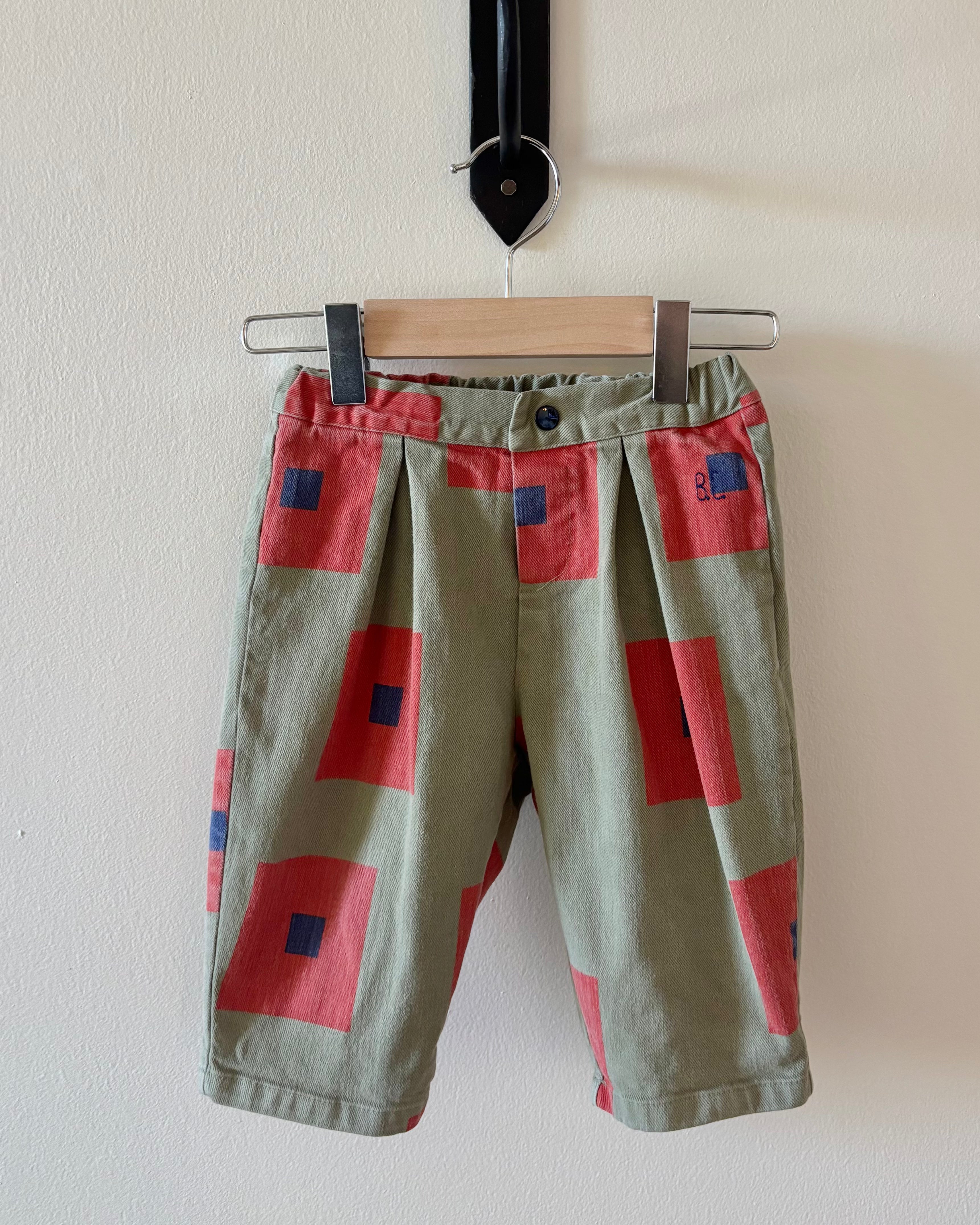 Bobo Choses - Green Block Print Pant 6-12M