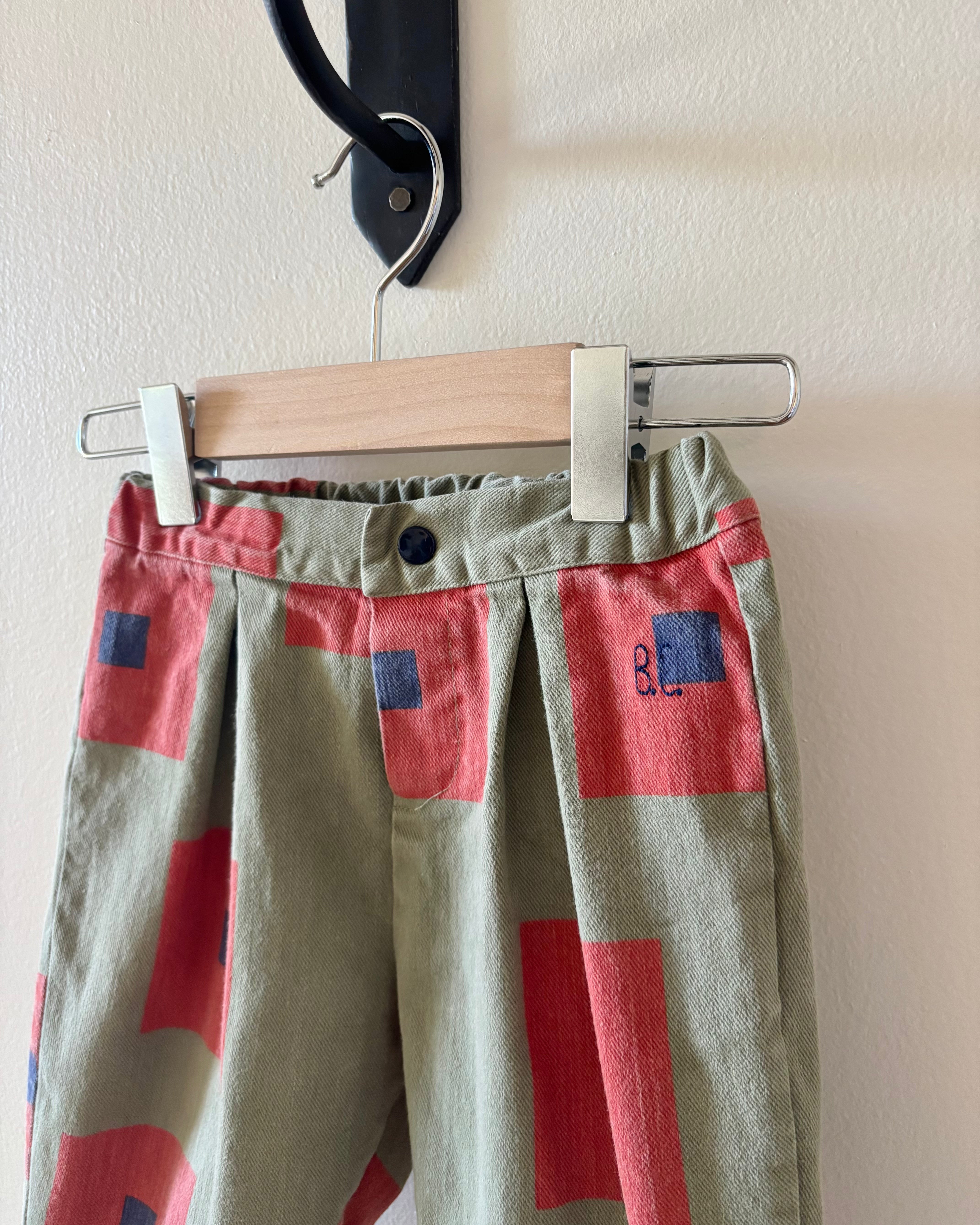 Bobo Choses - Green Block Print Pant 6-12M