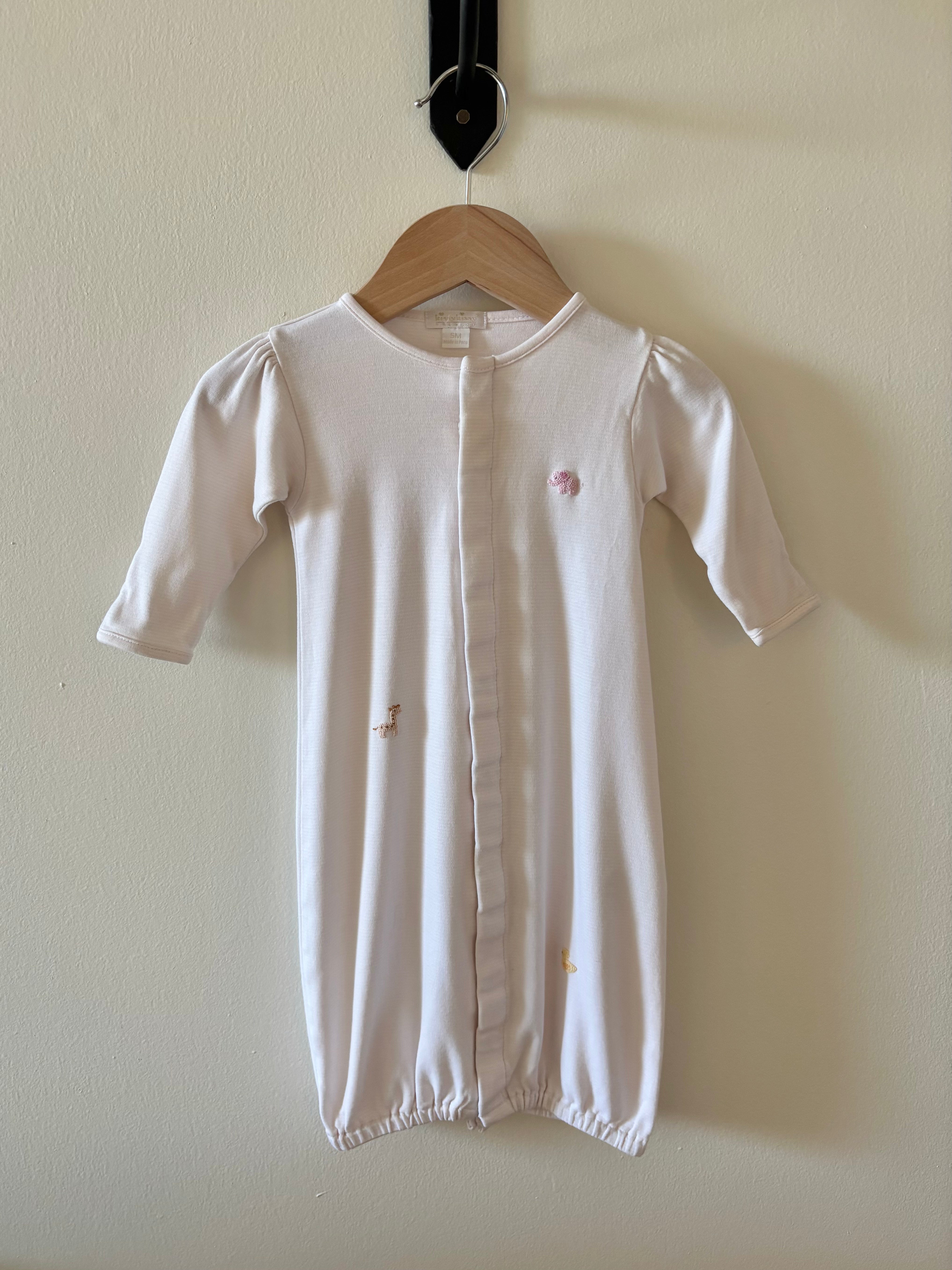 Kissy Kissy - Pink Stripe Convertible Gown/Onsie 0-6M