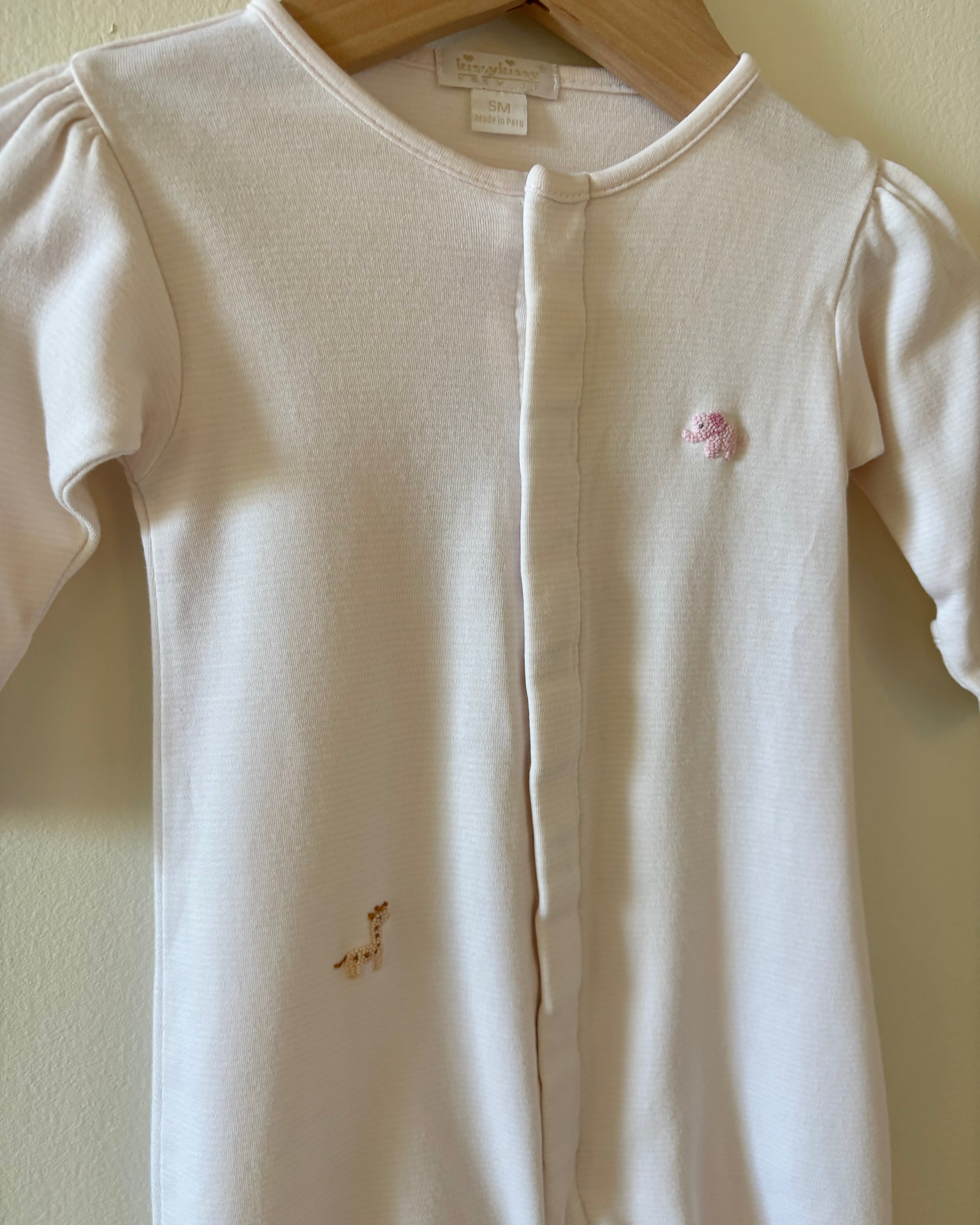 Kissy Kissy - Pink Stripe Convertible Gown/Onsie 0-6M