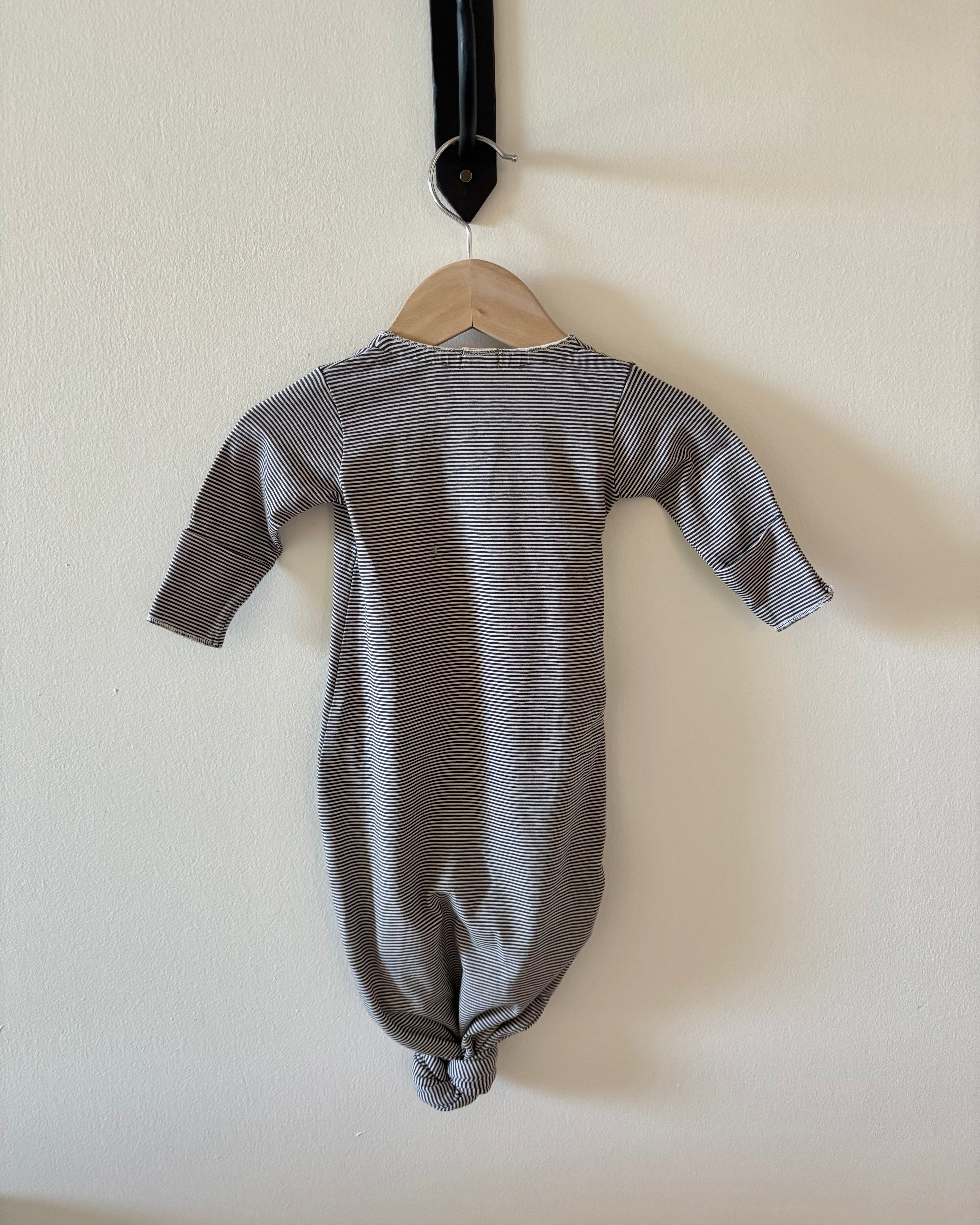 Kid Wild - Black Stripe Gown Onsie 0-3M