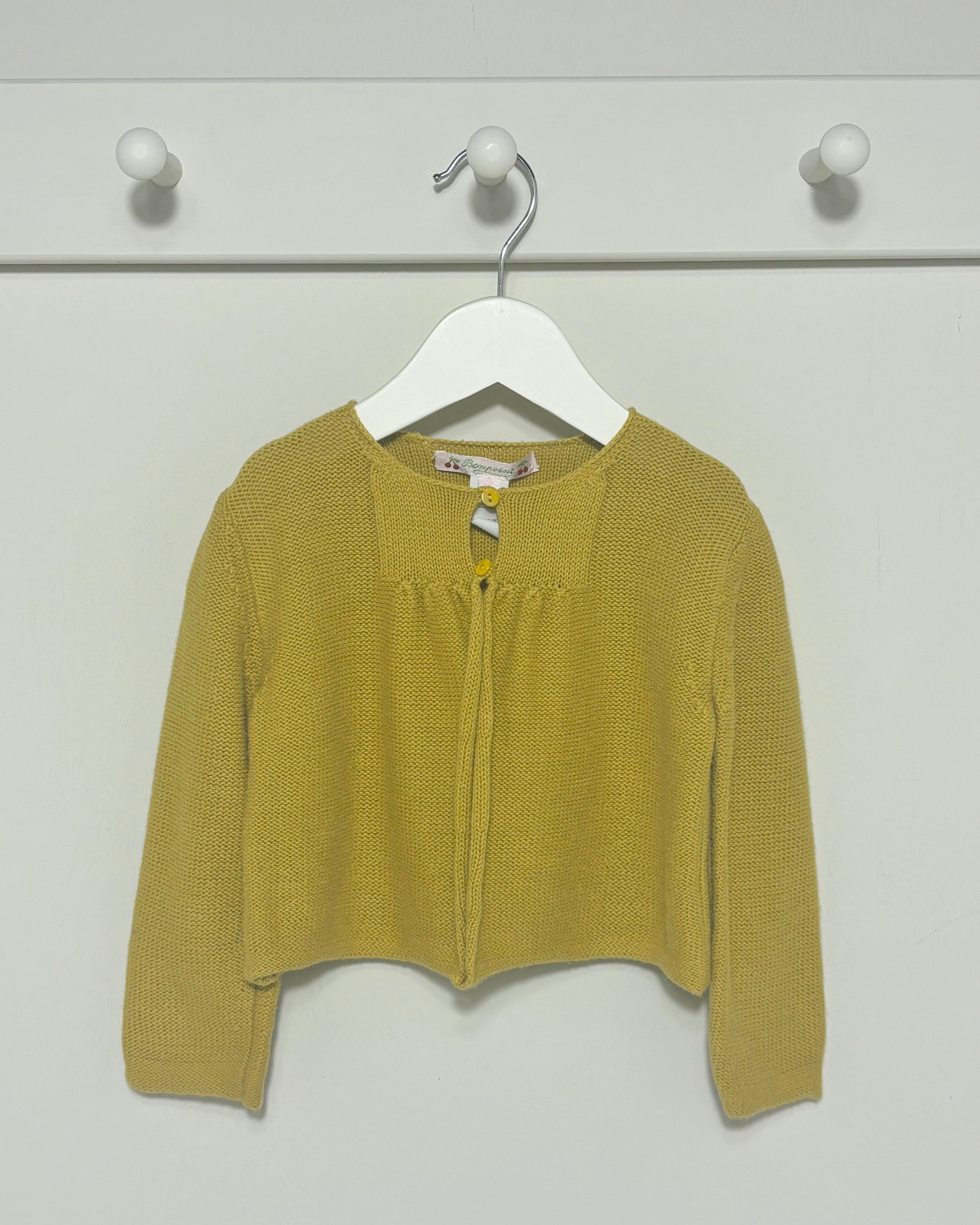 Bonpoint - Mustard Cotton Cardigan 18M