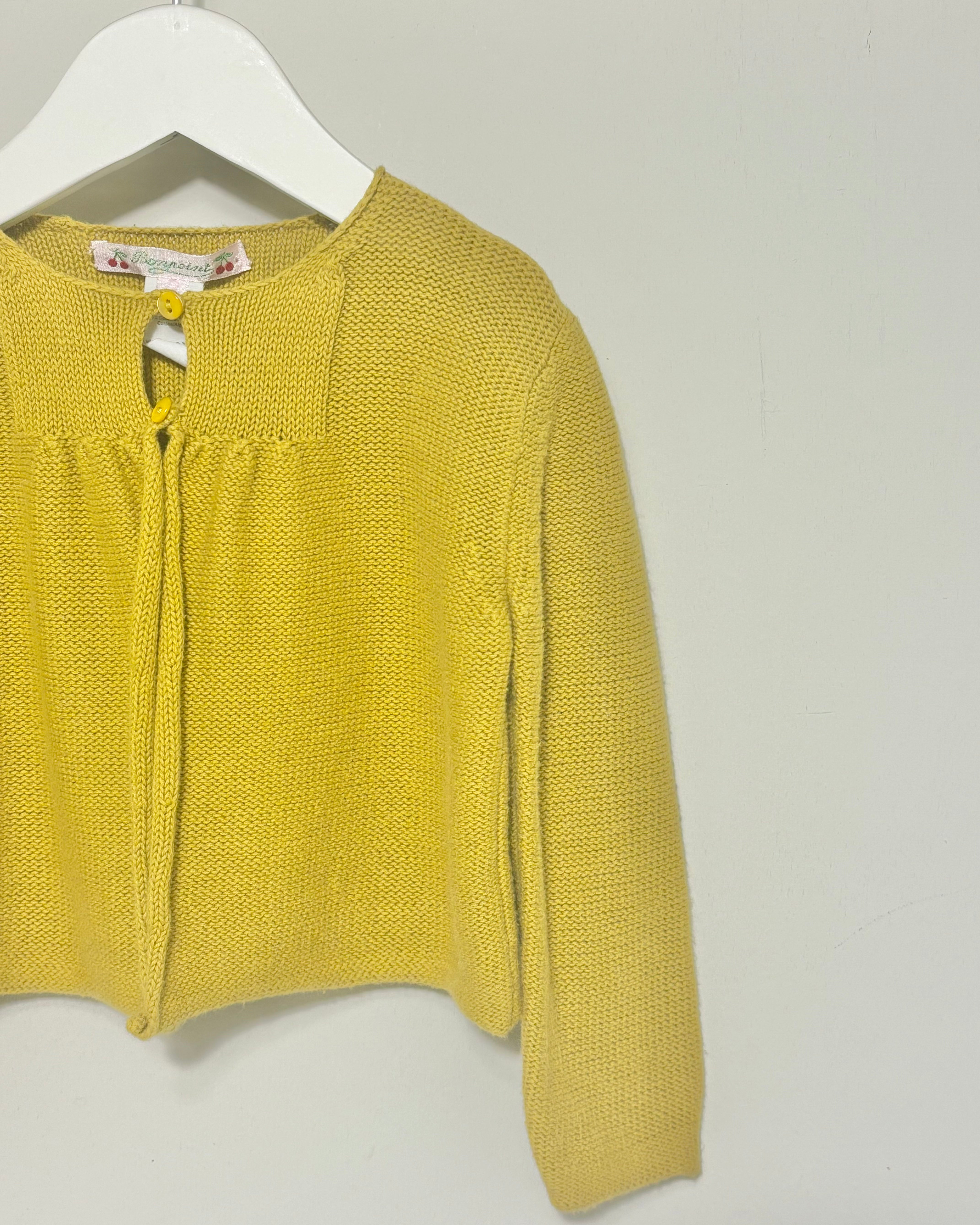 Bonpoint - Mustard Cotton Cardigan 18M