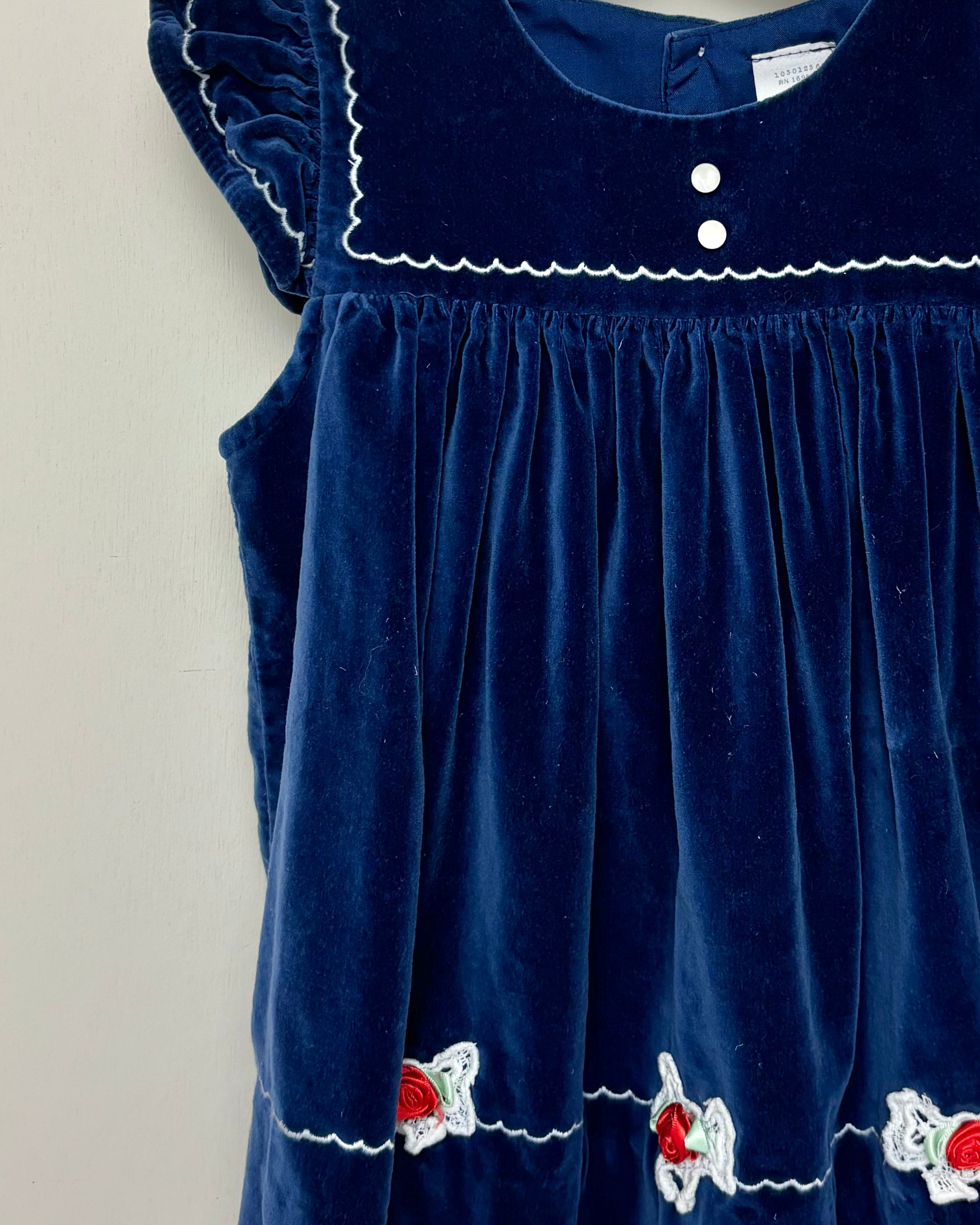 Vintage - Blue Velvet Dress 2Y