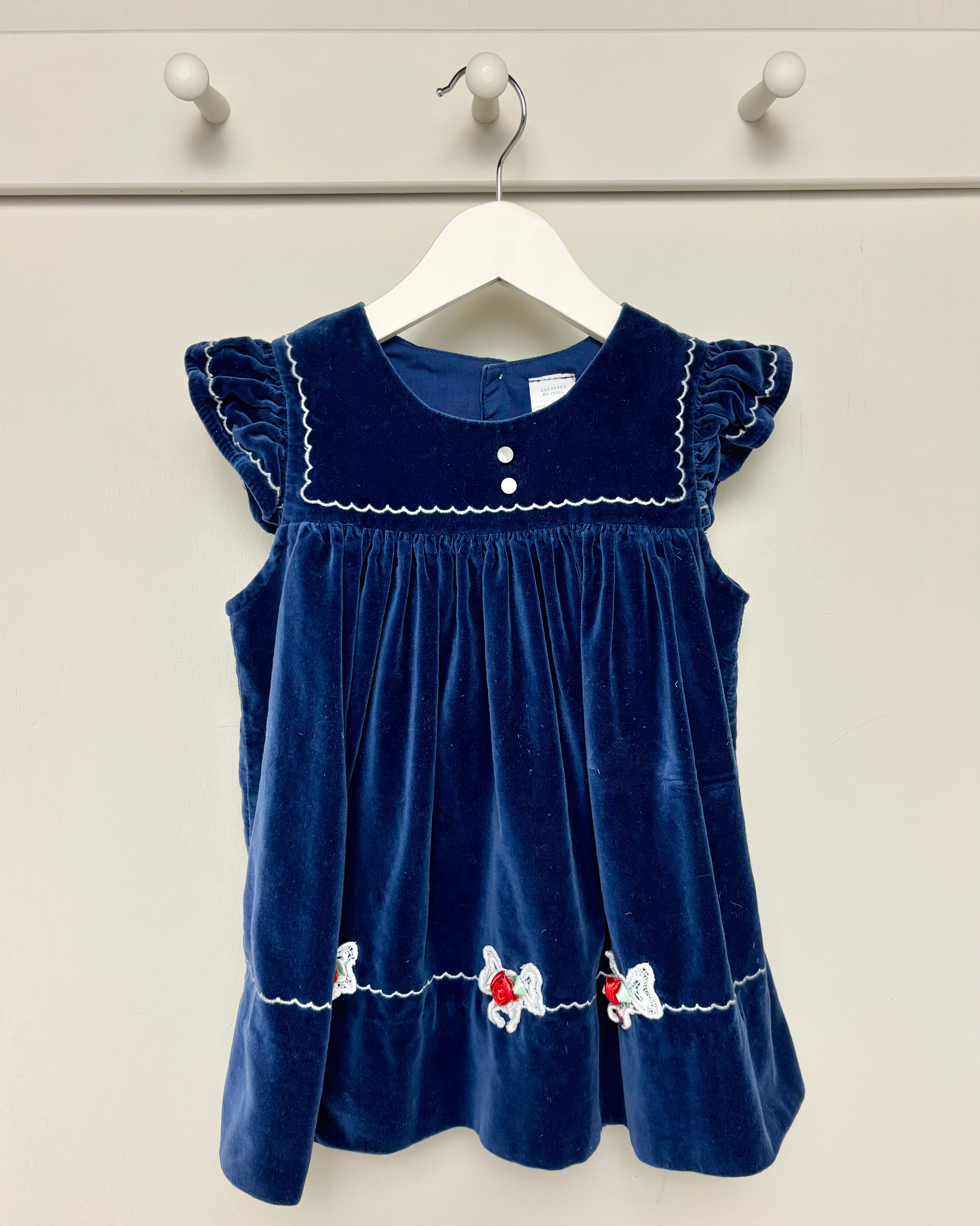 Vintage - Blue Velvet Dress 2Y