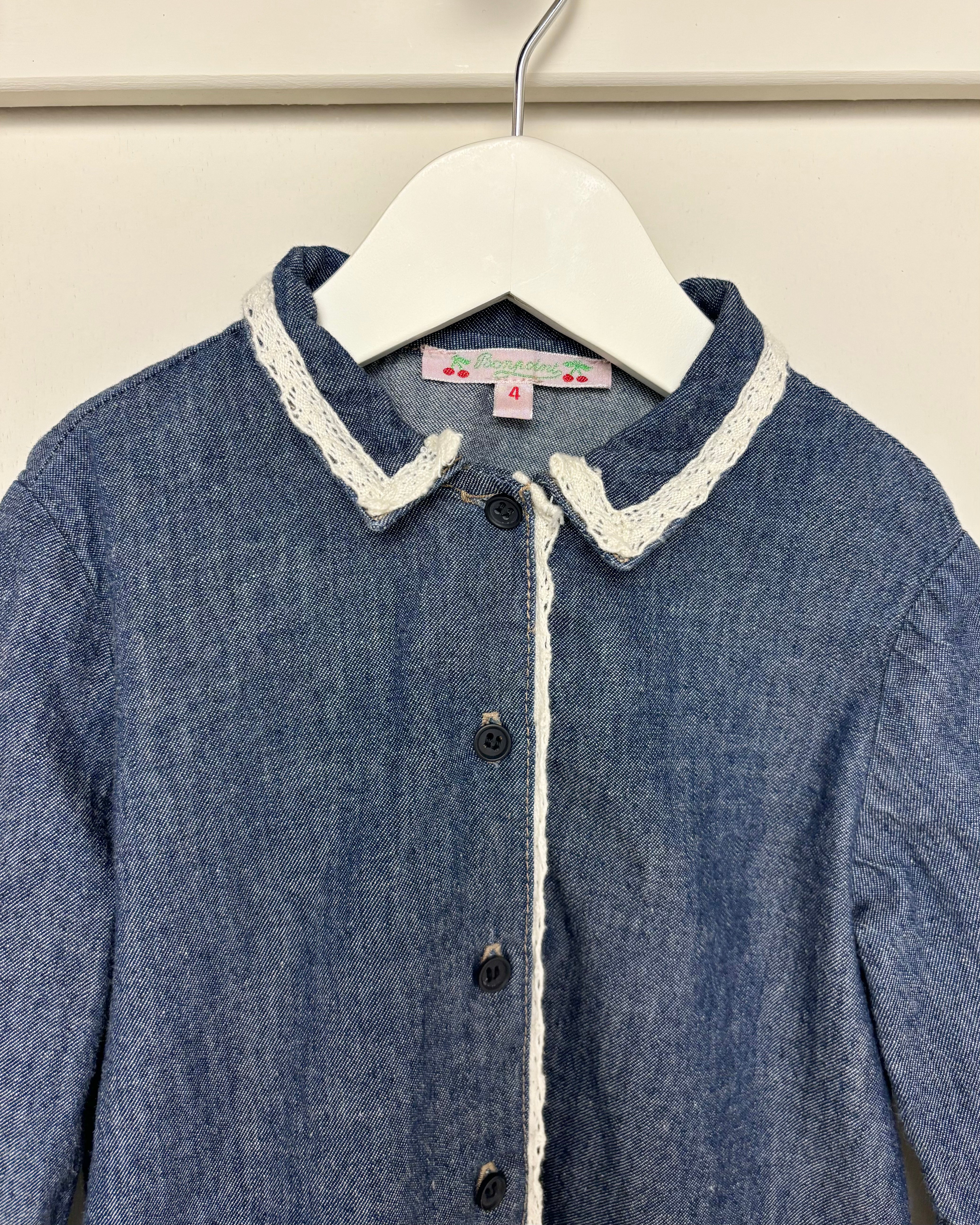 Bonpoint - Denim Lace Button Down 4Y