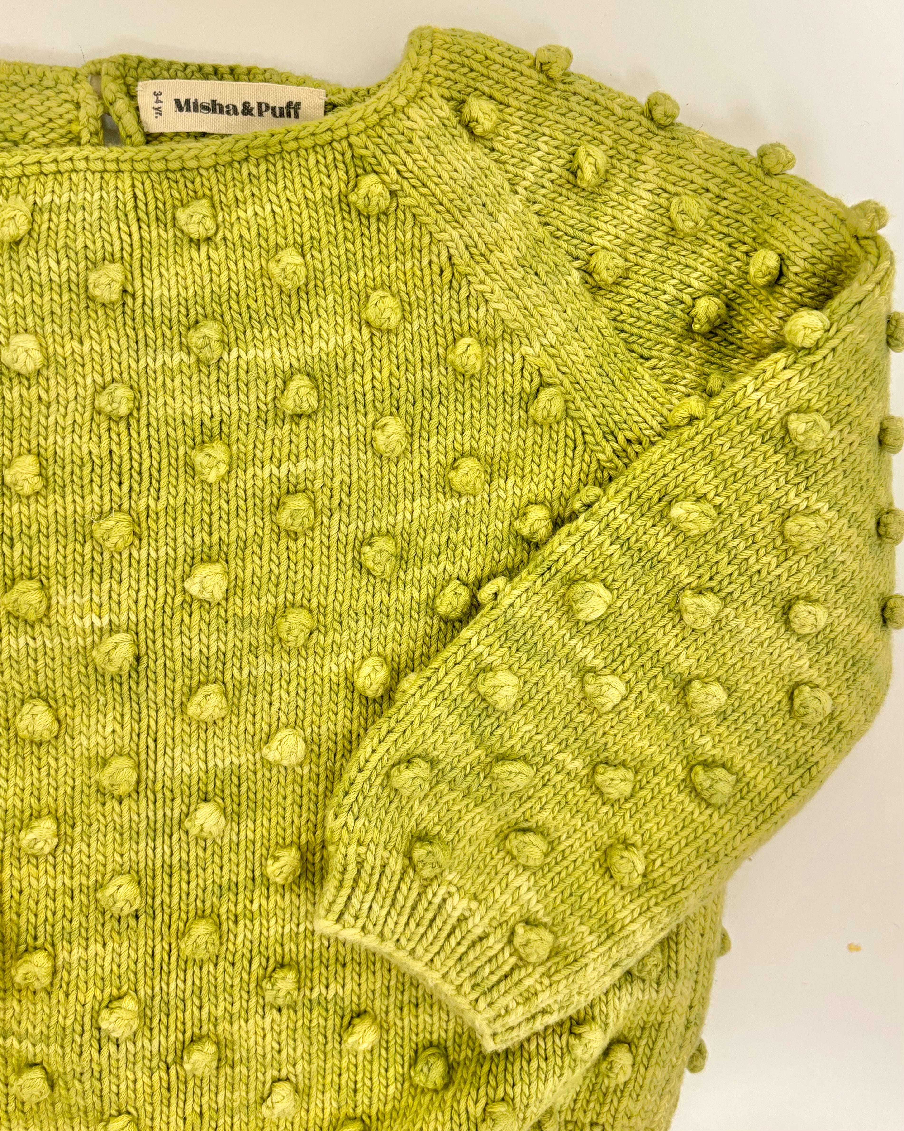 Misha & Puff - NWOT Green Popcorn Sweater 3Y