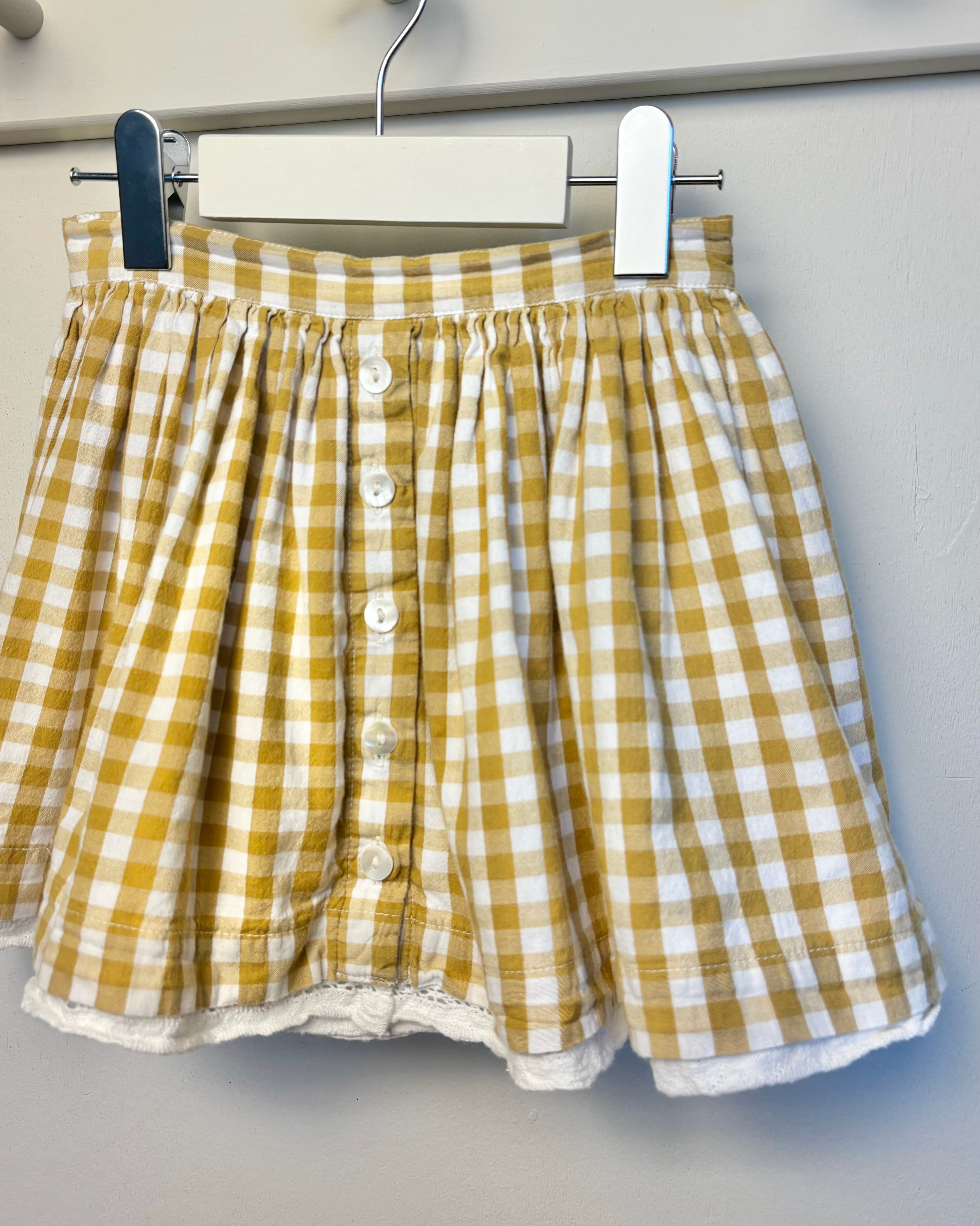 Little Cotton Clothes - Yellow Check Skirt 5-6Y