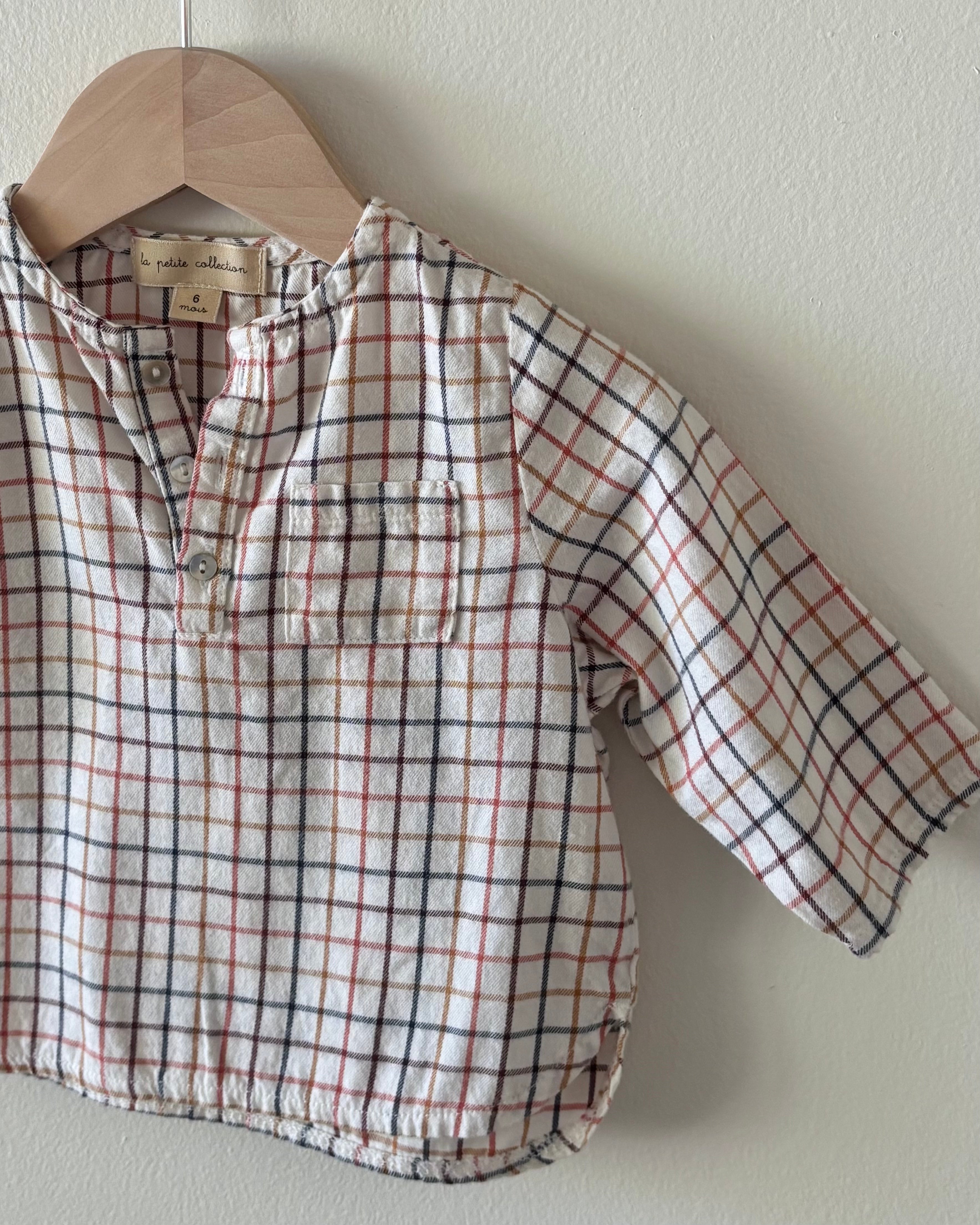La Petite Collection - Multi Check Button Top 6mo