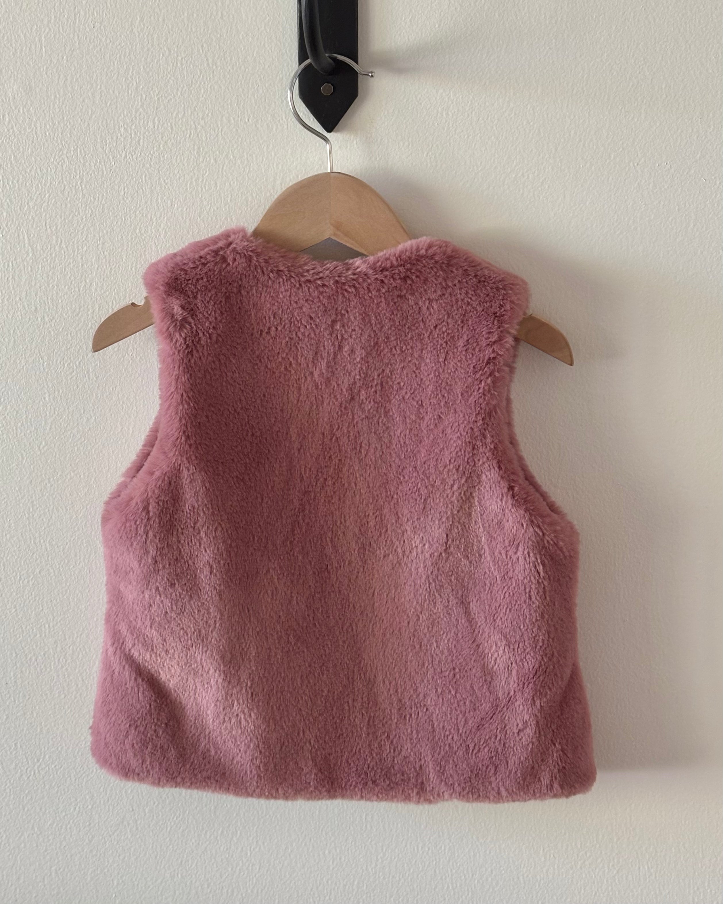 La Coqueta - Pink Faux Fur Quilted Vest 4Y