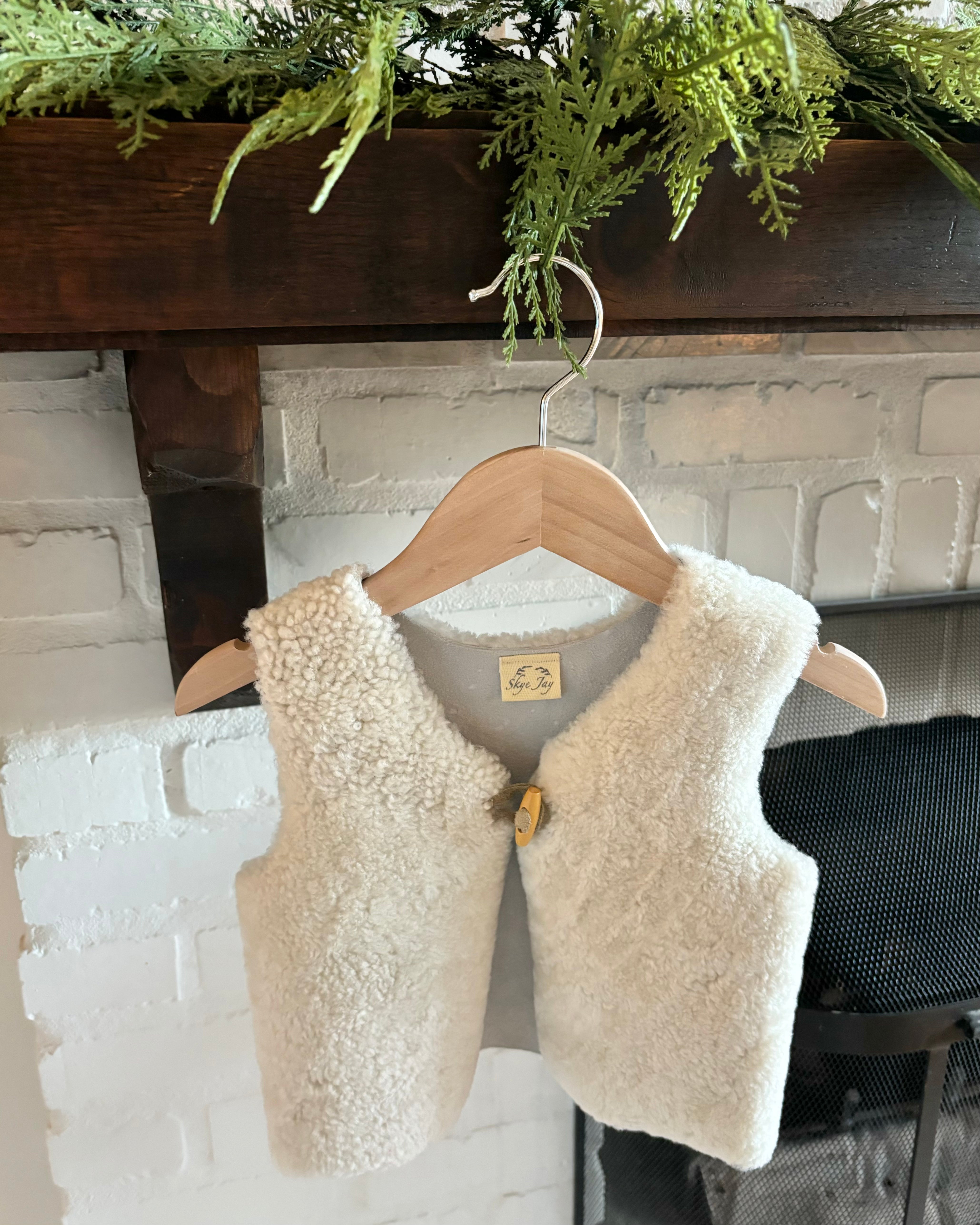 Skye Jay - Handmade Shearling Vest 1-2Y