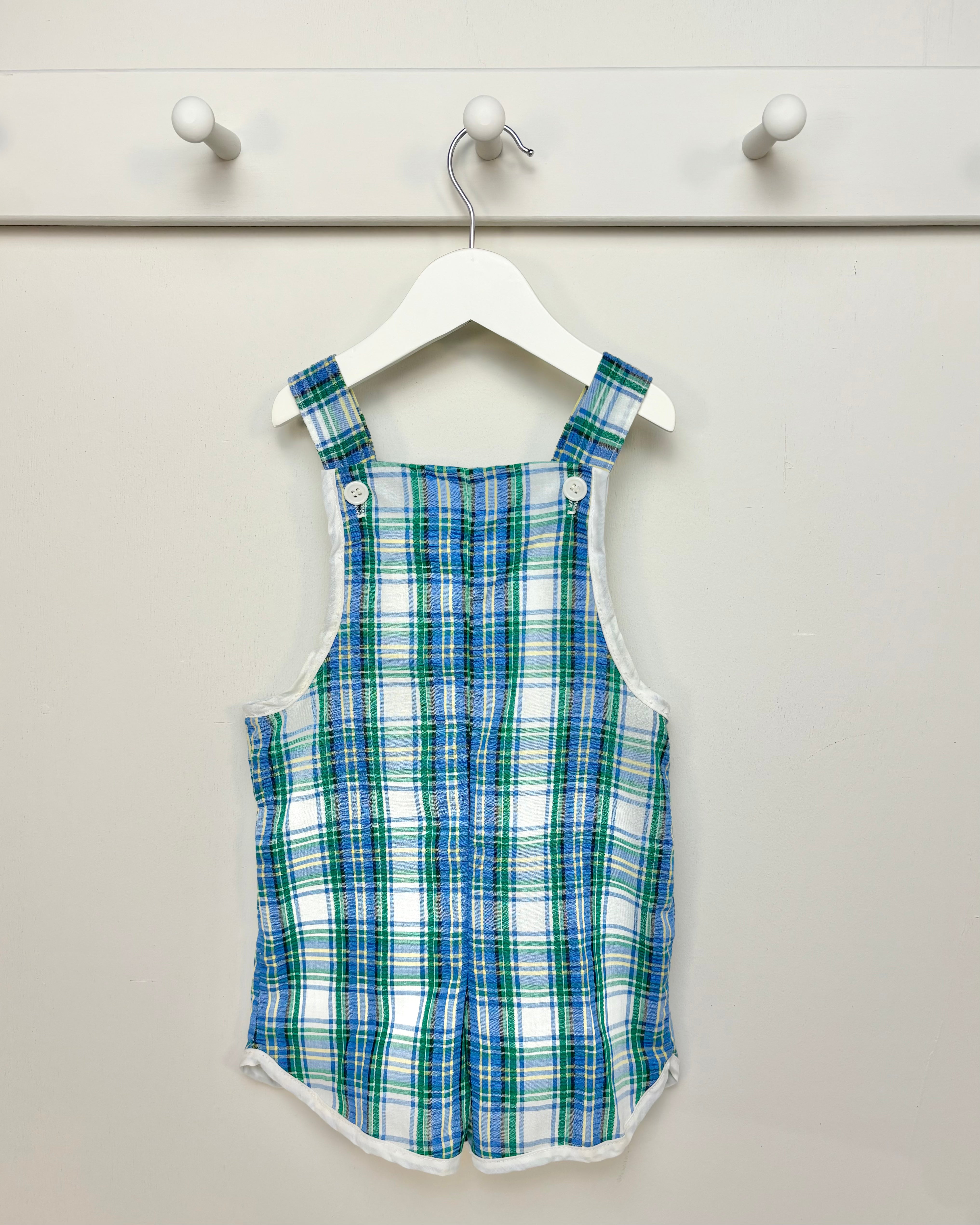 Vintage - Blue Plaid Romper 12-24M