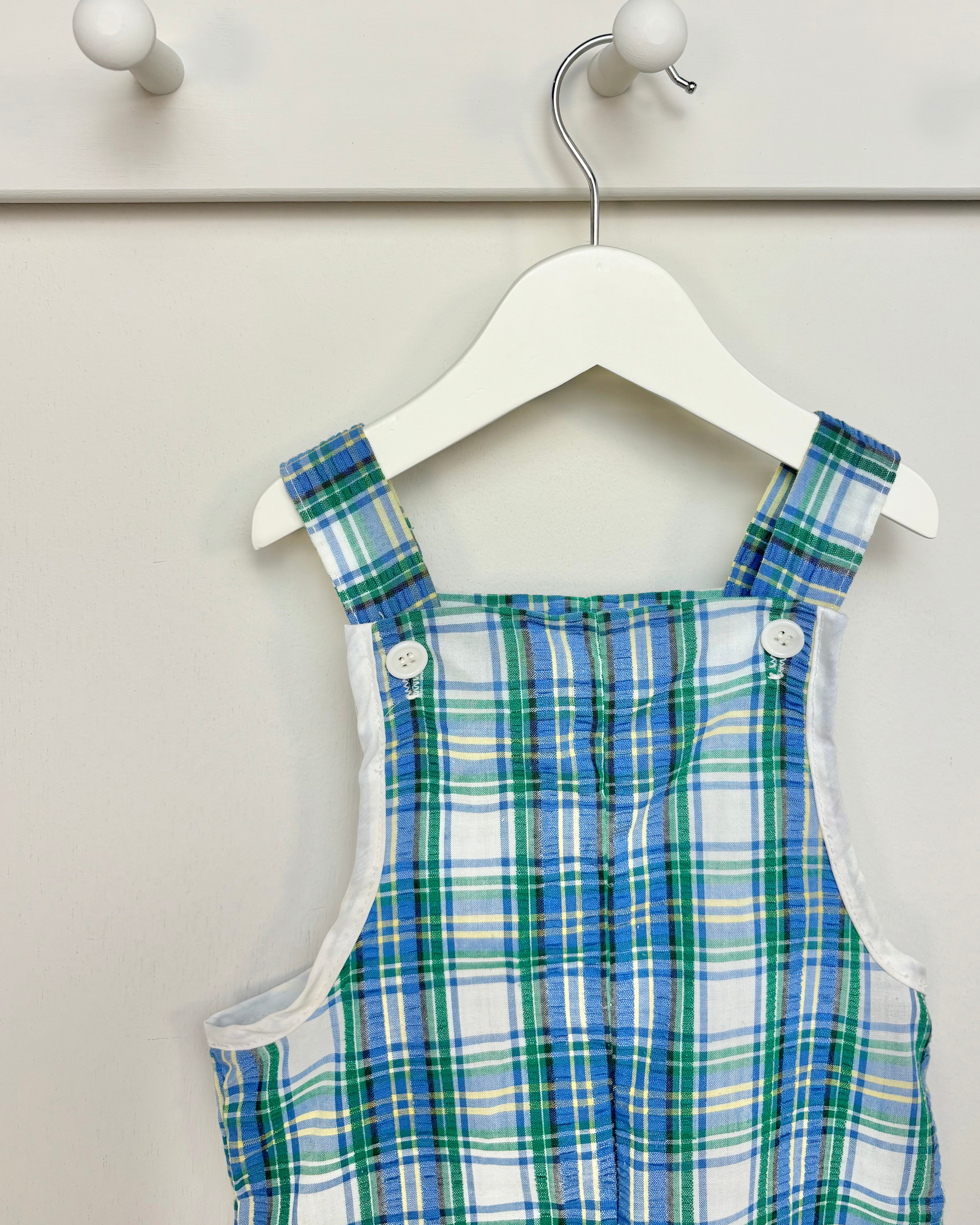 Vintage - Blue Plaid Romper 12-24M