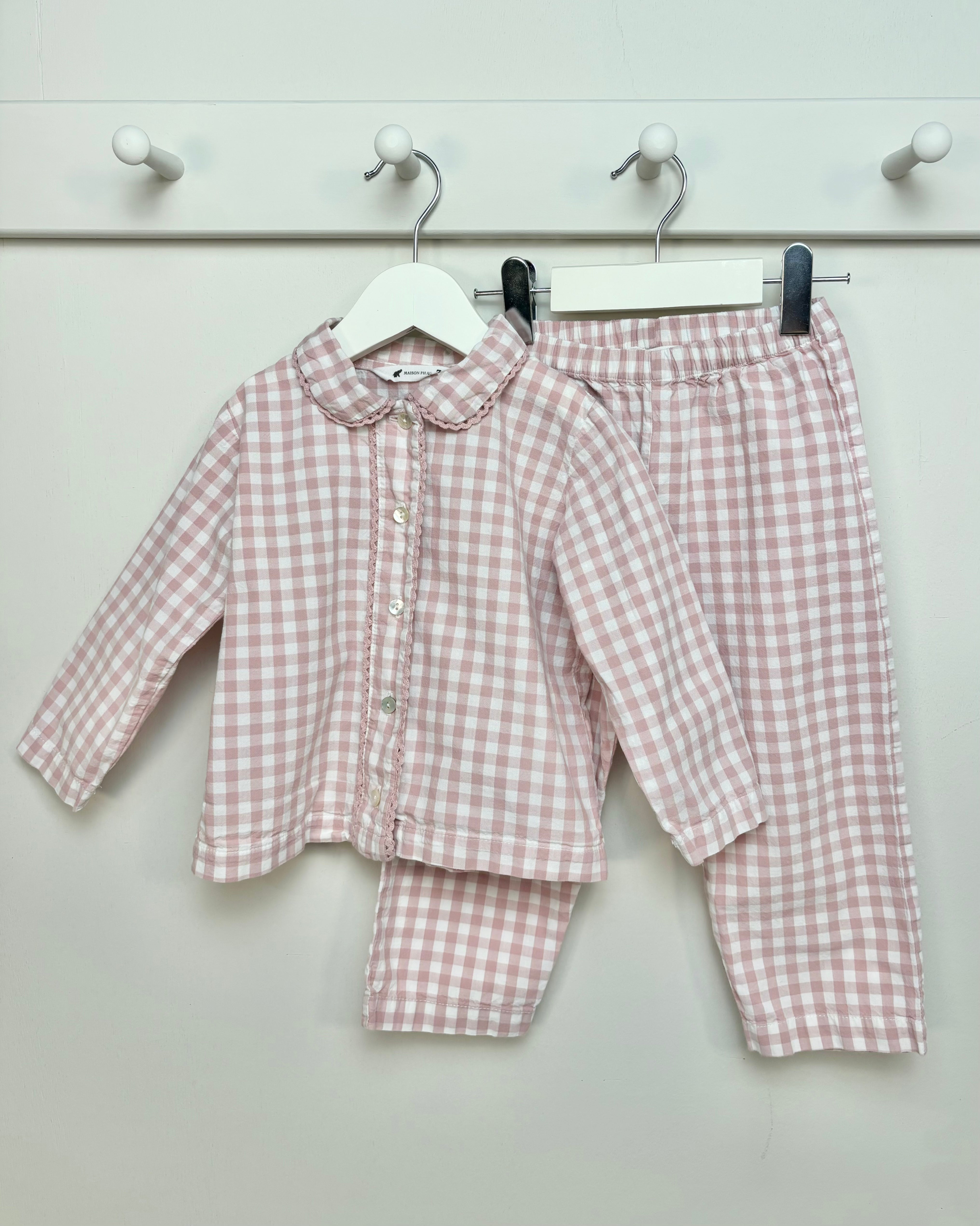 Maison Phau - Pink Gingham Playsuit 2-3Y