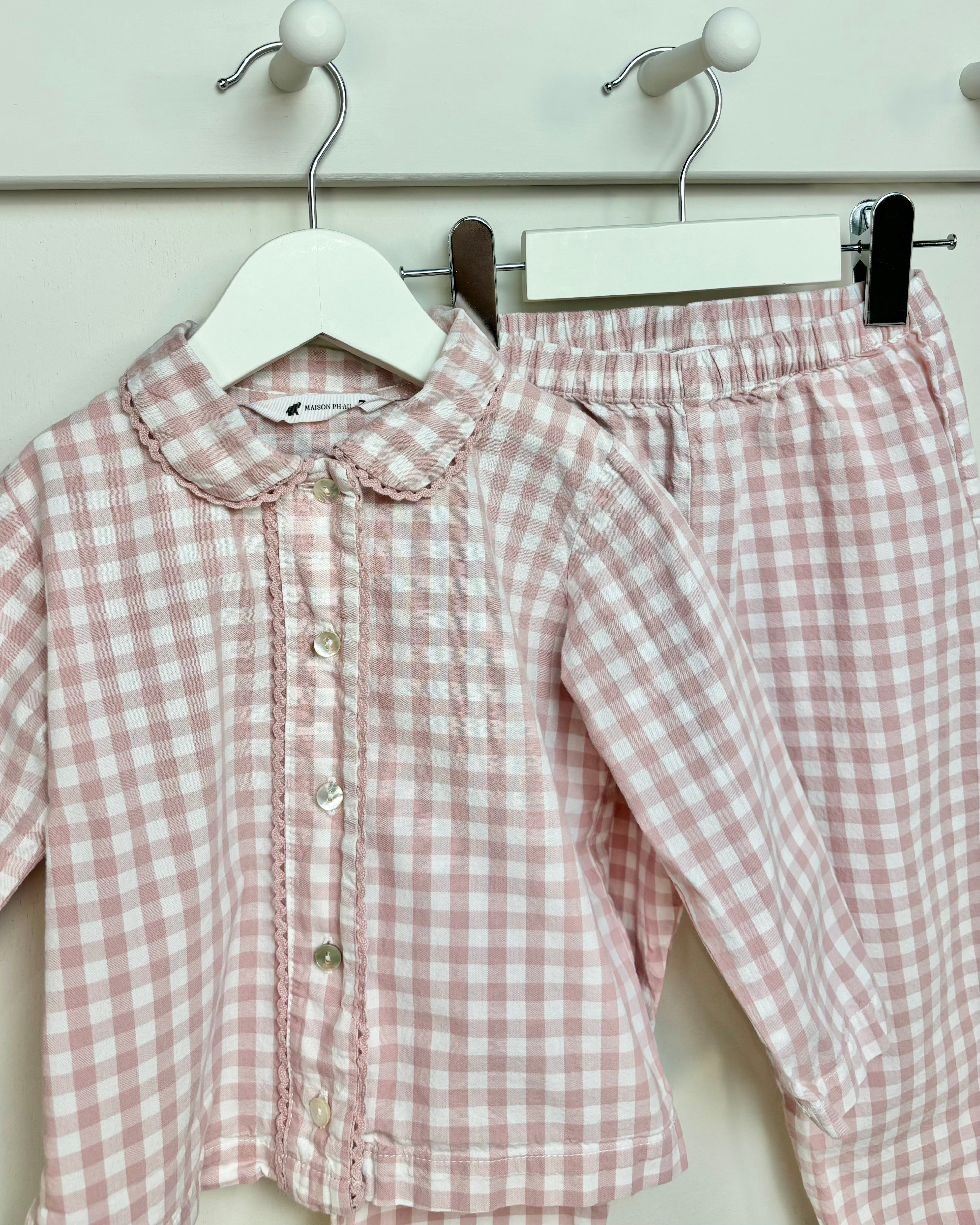 Maison Phau - Pink Gingham Playsuit 2-3Y