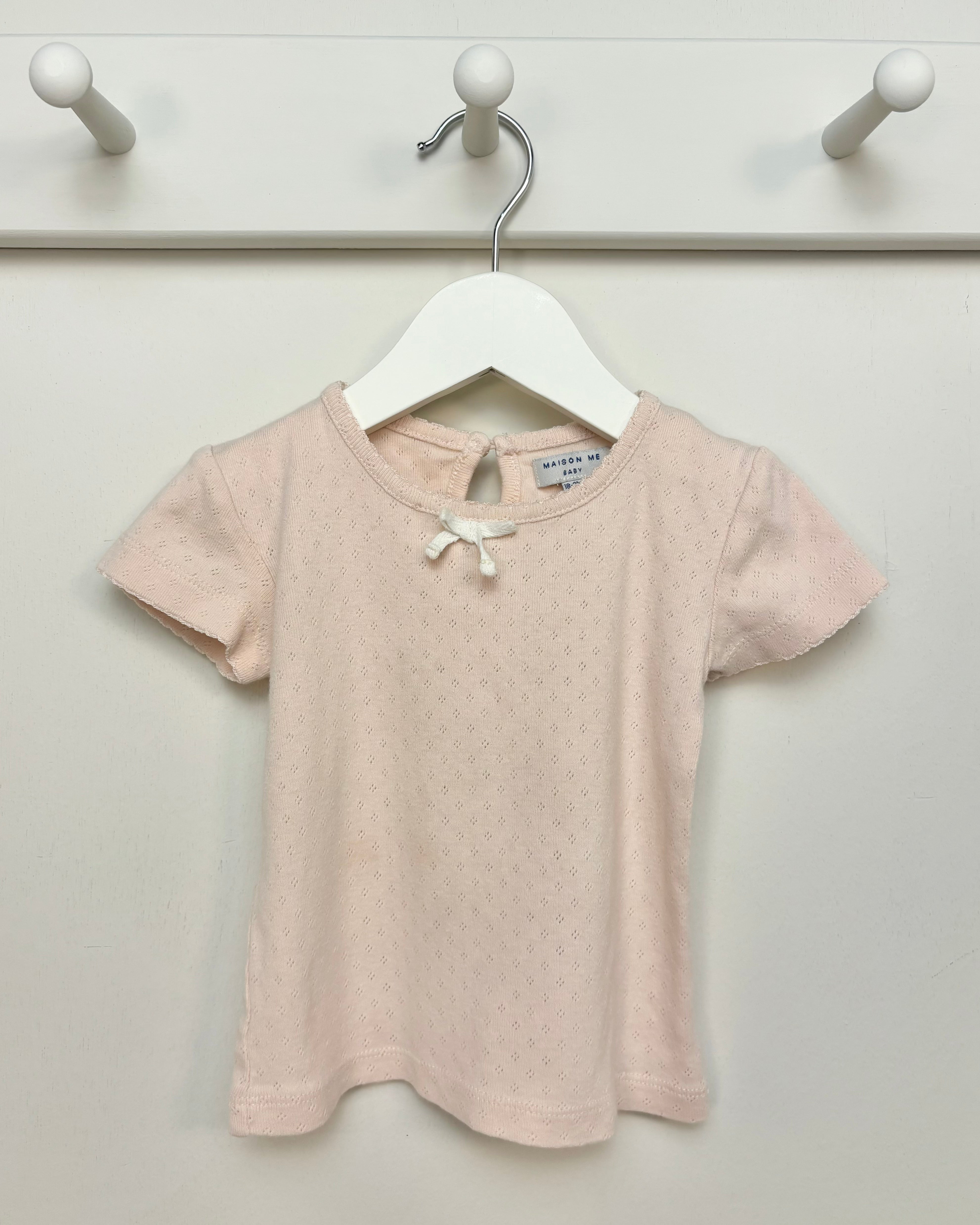 Maison Me - Pink Pointelle Tee 18-24M