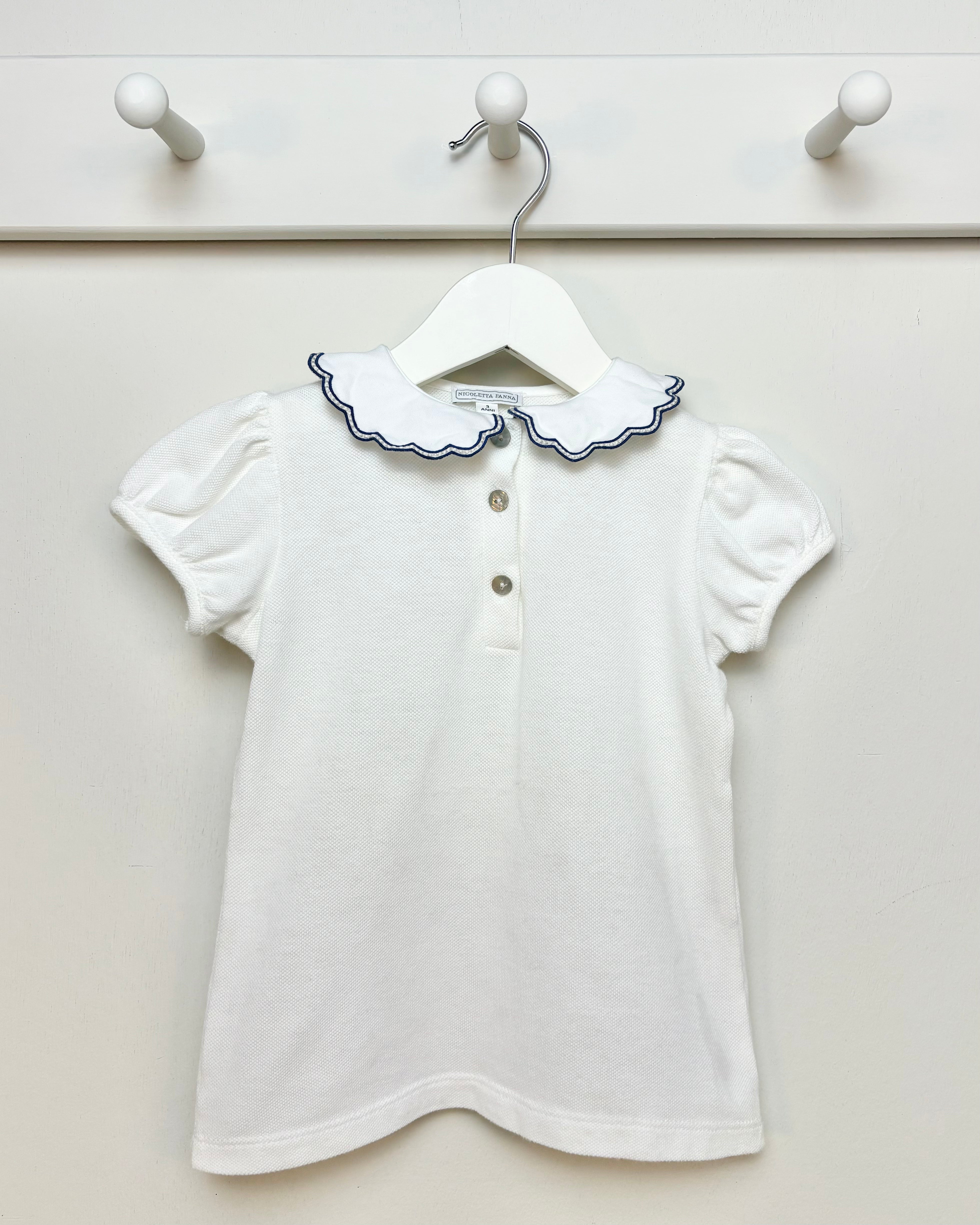 Nicoletta Fanna - Polo with Scallop Collar 3Y