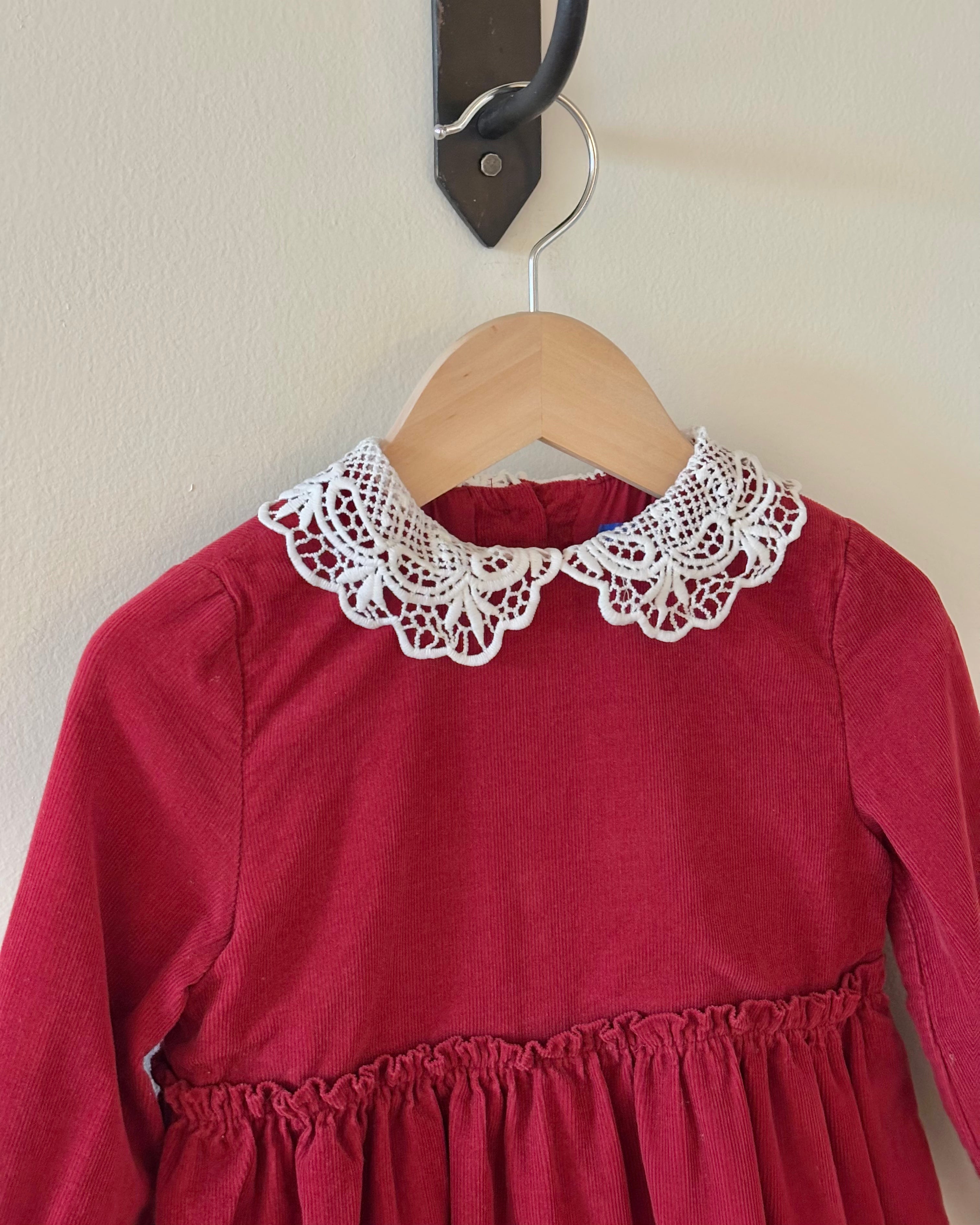 Maison Me - Red Corduroy Holiday Dress 3Y