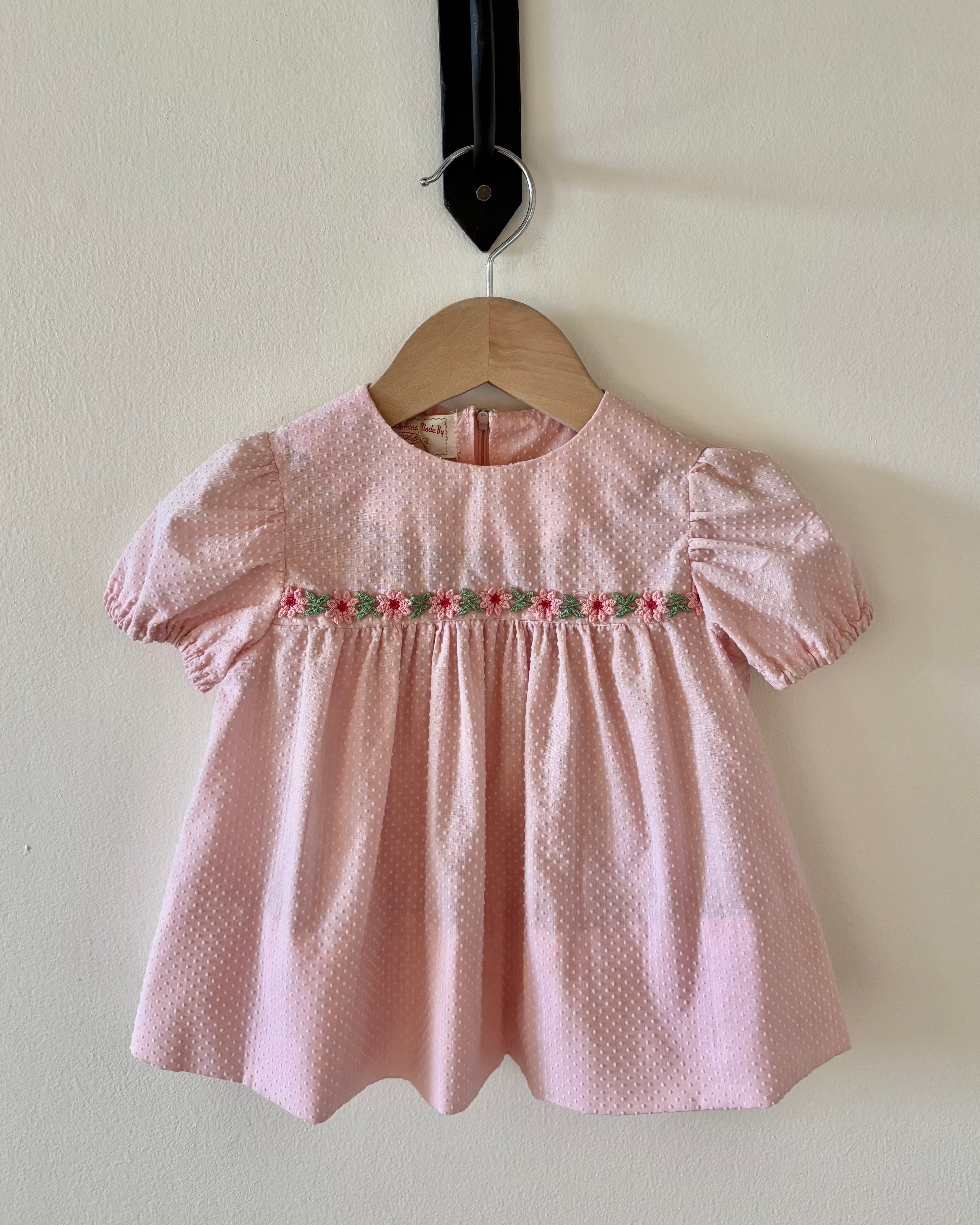 Vintage - Pink Swiss Dot Top 3-4Y