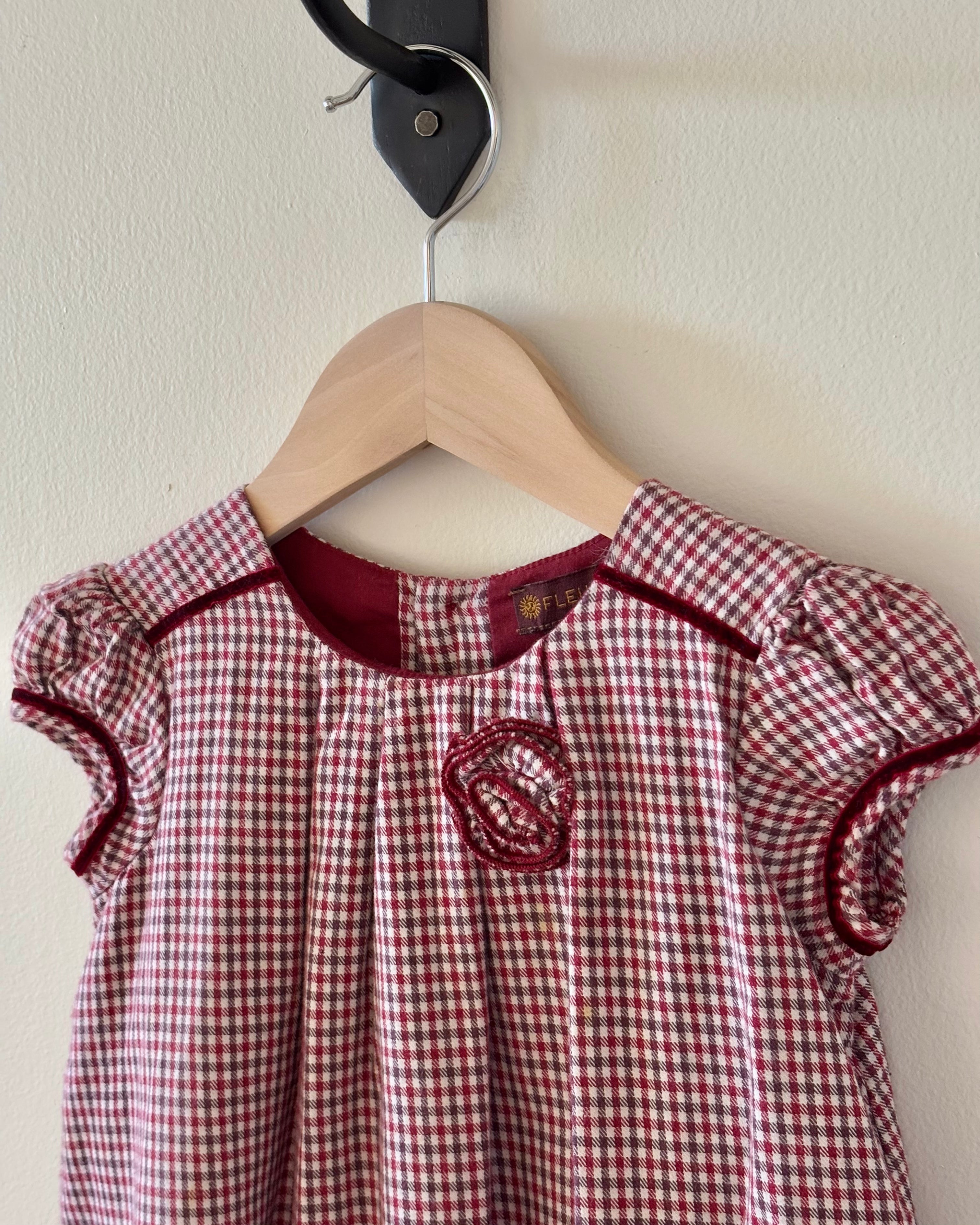 Fleurisse - Red Gingham Dress 3Y