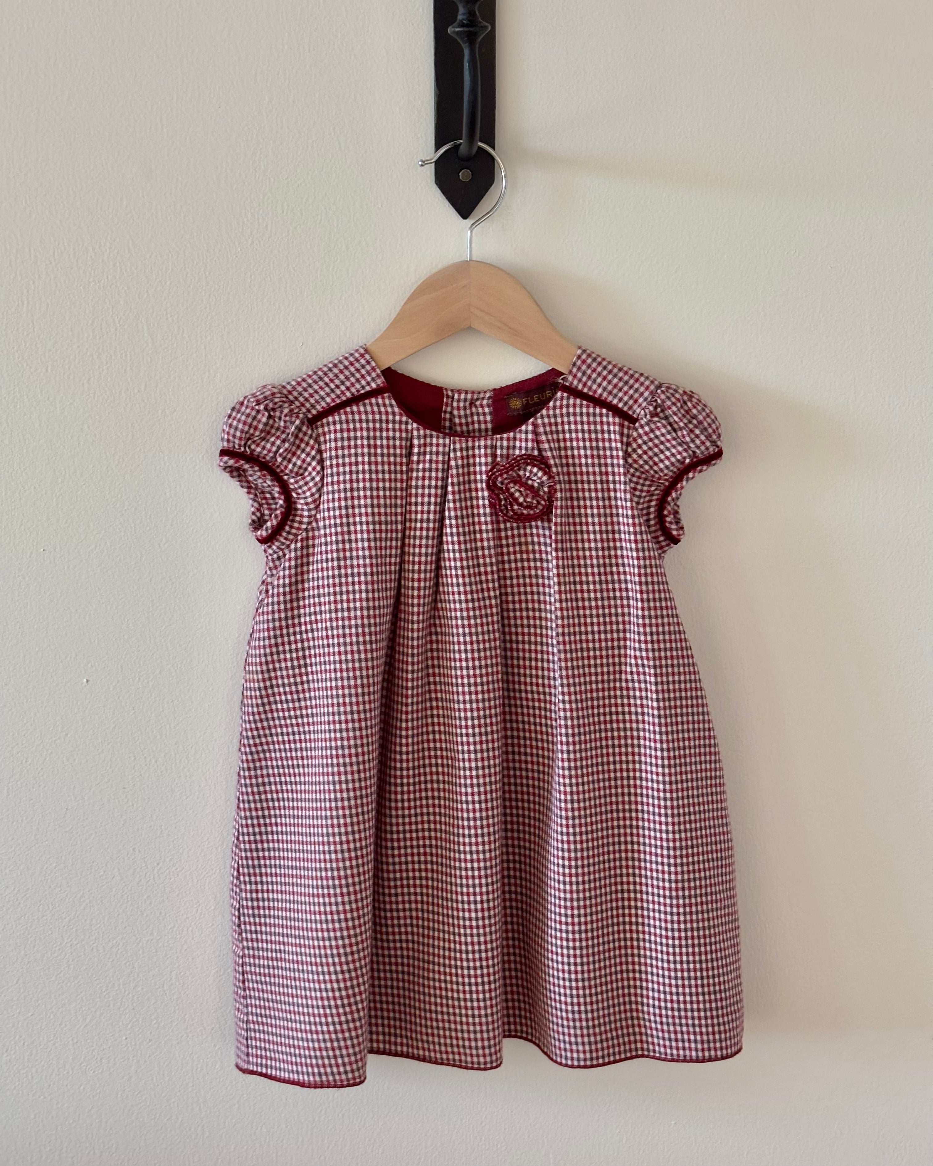 Fleurisse - Red Gingham Dress 3Y