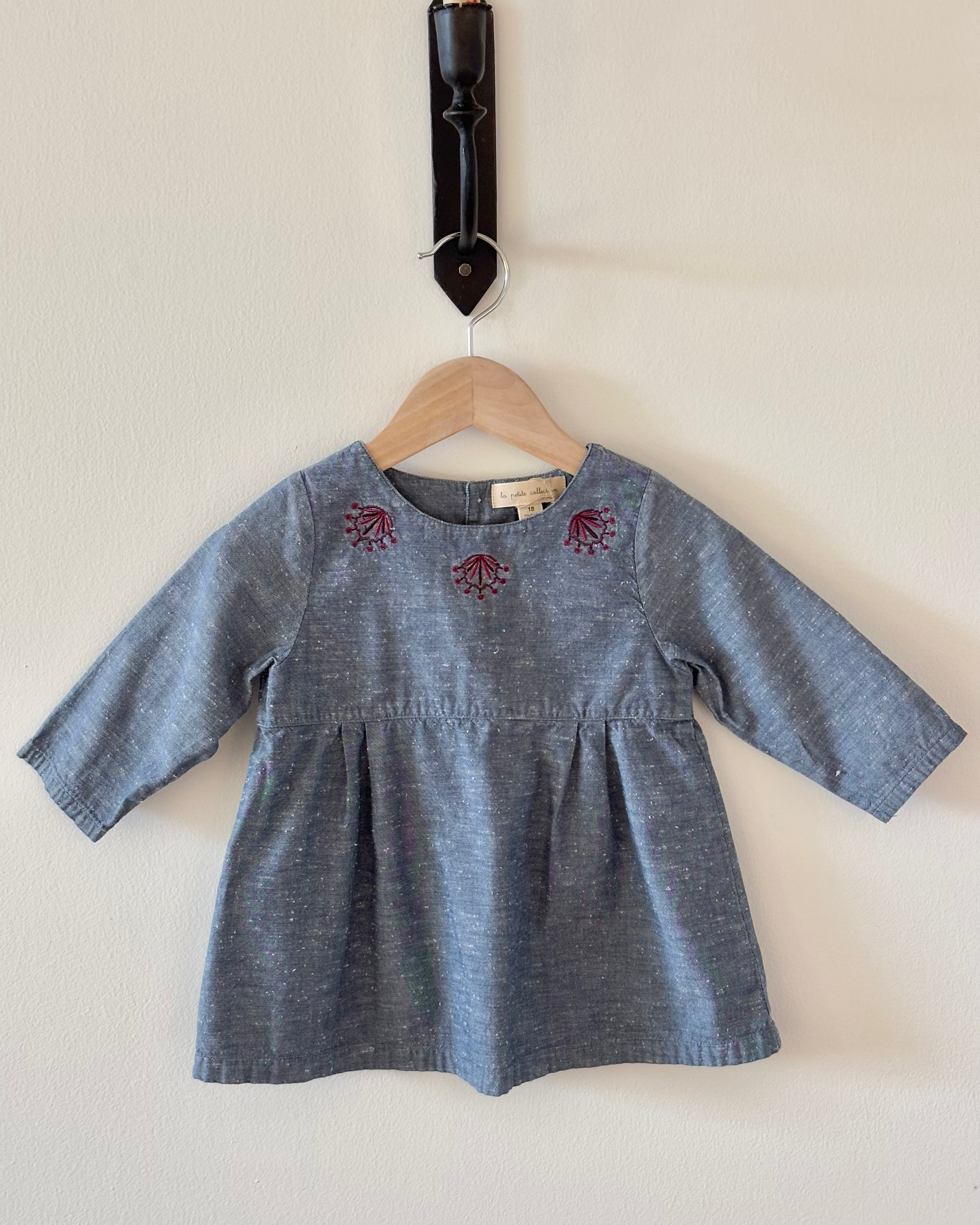 La Petite Collection - Blue Chambray Dress 18M